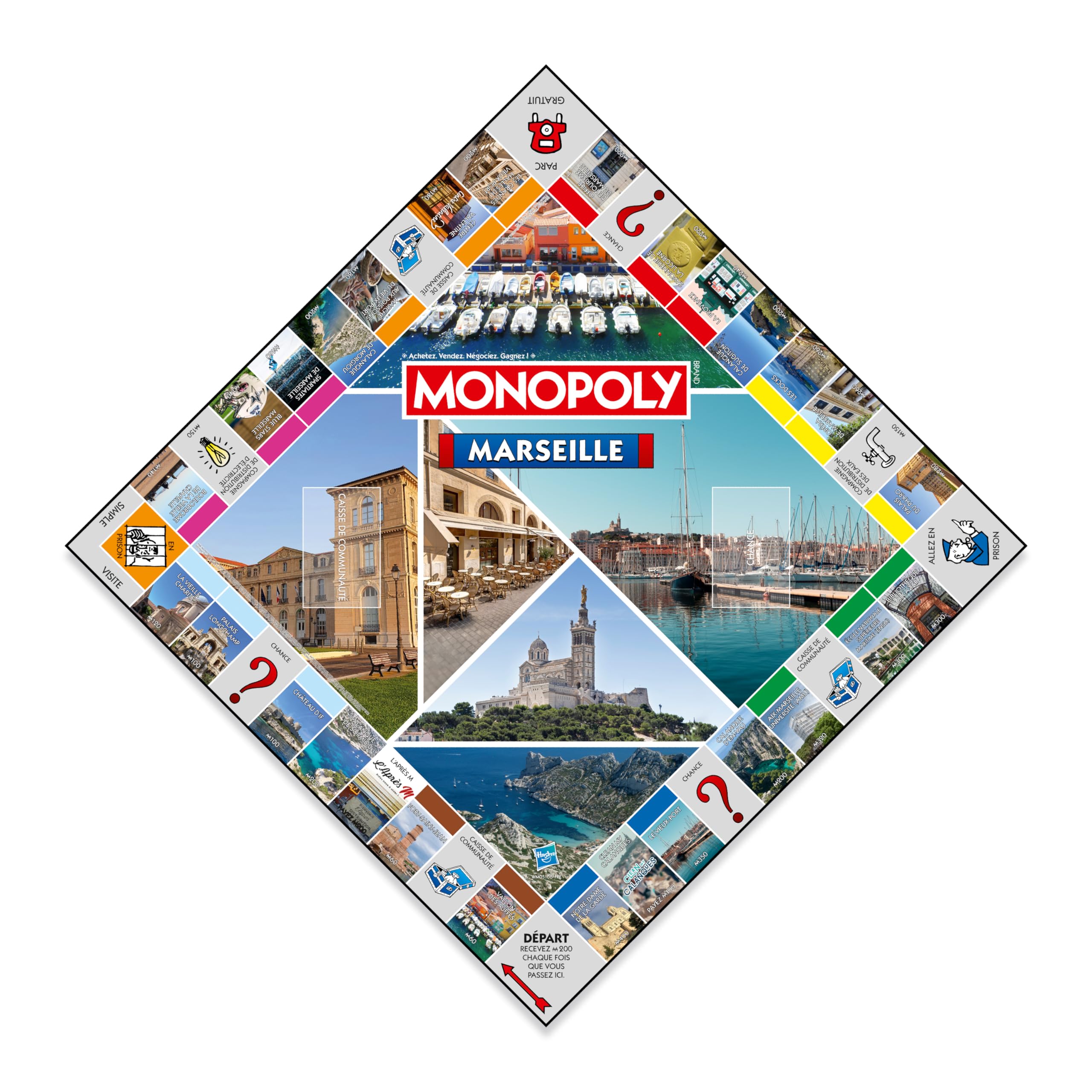 Winning Moves Monopoly Marseille auf Französisch – Brettspiel 8+ – Gesellschaftsspiel für 2 bis 6 Spieler – Gesellschaftsspiele für Familie auf Französisch