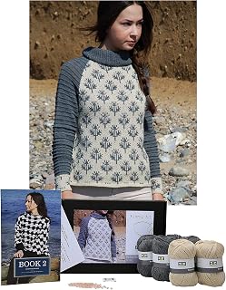 DesignEtte Kit para Tejer, Gris/Color Blanco/XL/XL, 15 Unidades