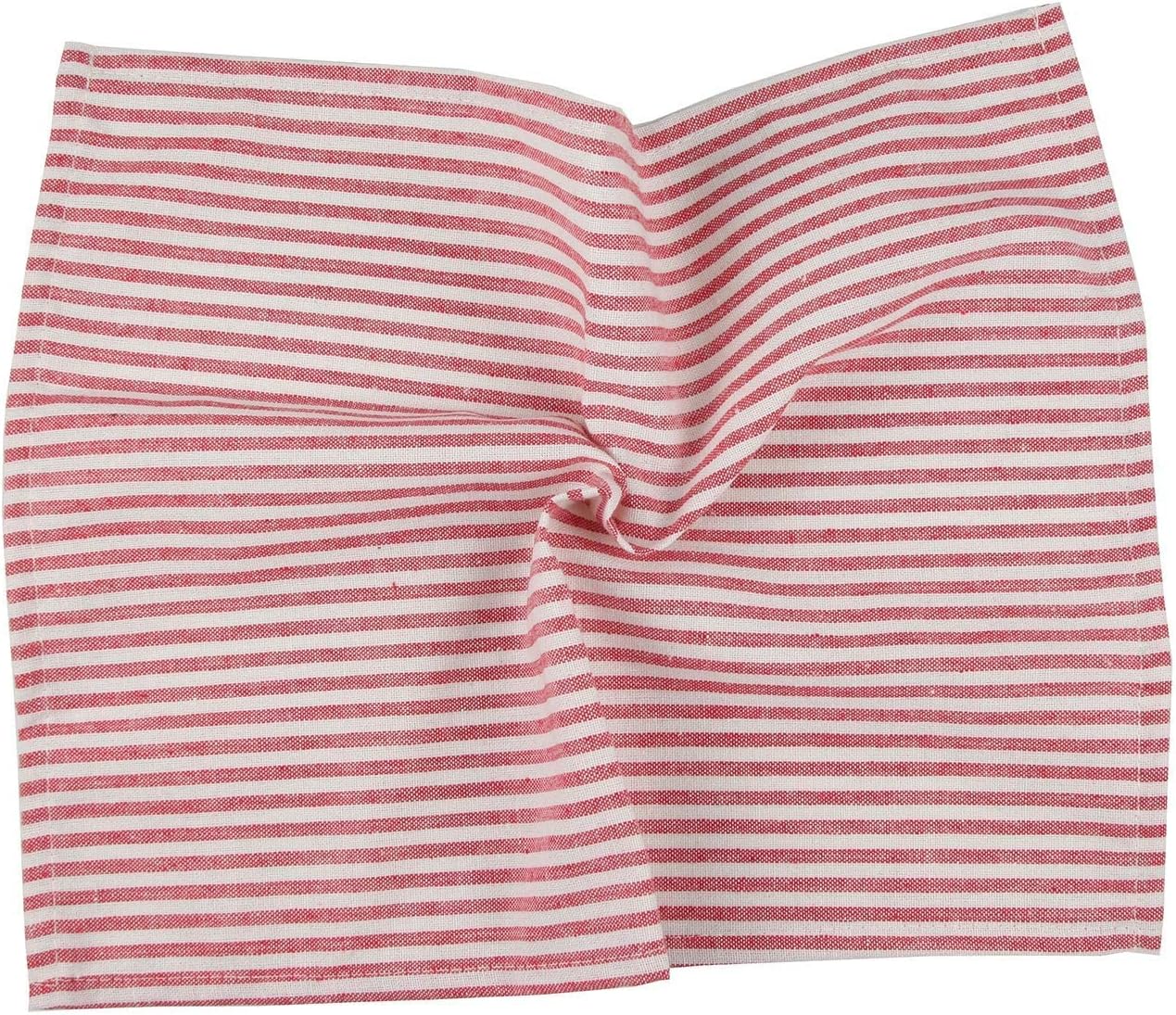Plain Striped Cotton Linen Blended Dinner Cloth Napkins - Set of 12 (40 x 30 cm) - for Events & Home Use (Red) - Image 9