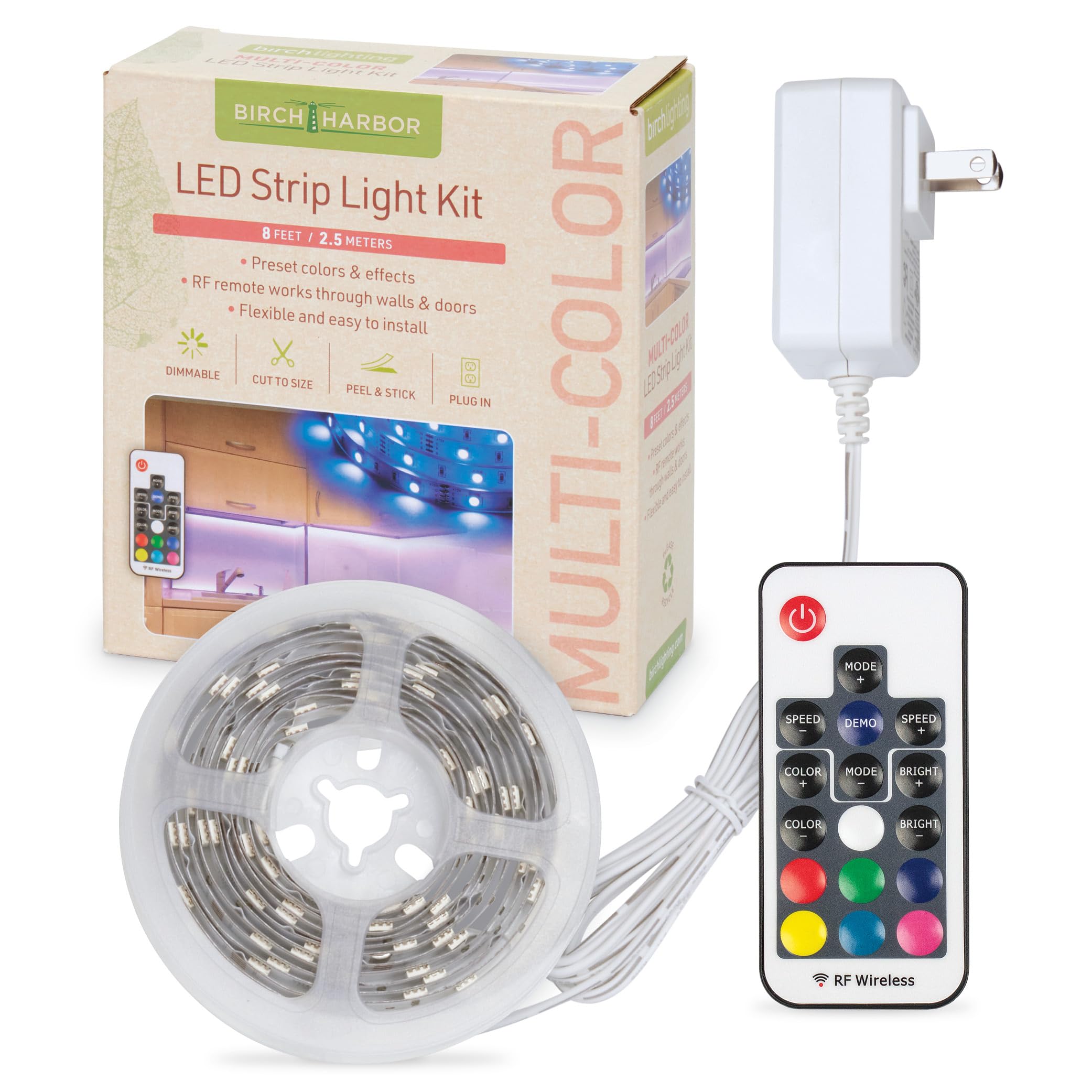 338321 - Juego de tiras LED (multicolor, RGB), cinta flexible de 2,8 m con luz de acento remoto