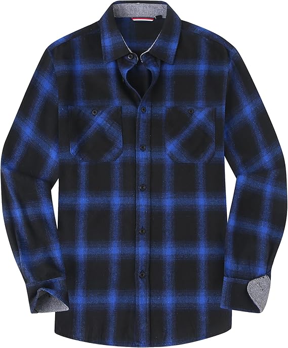 Alex Vando Mens Button Down Shirts Regular Fit Long Sleeve Casual Plaid Flannel Shirt