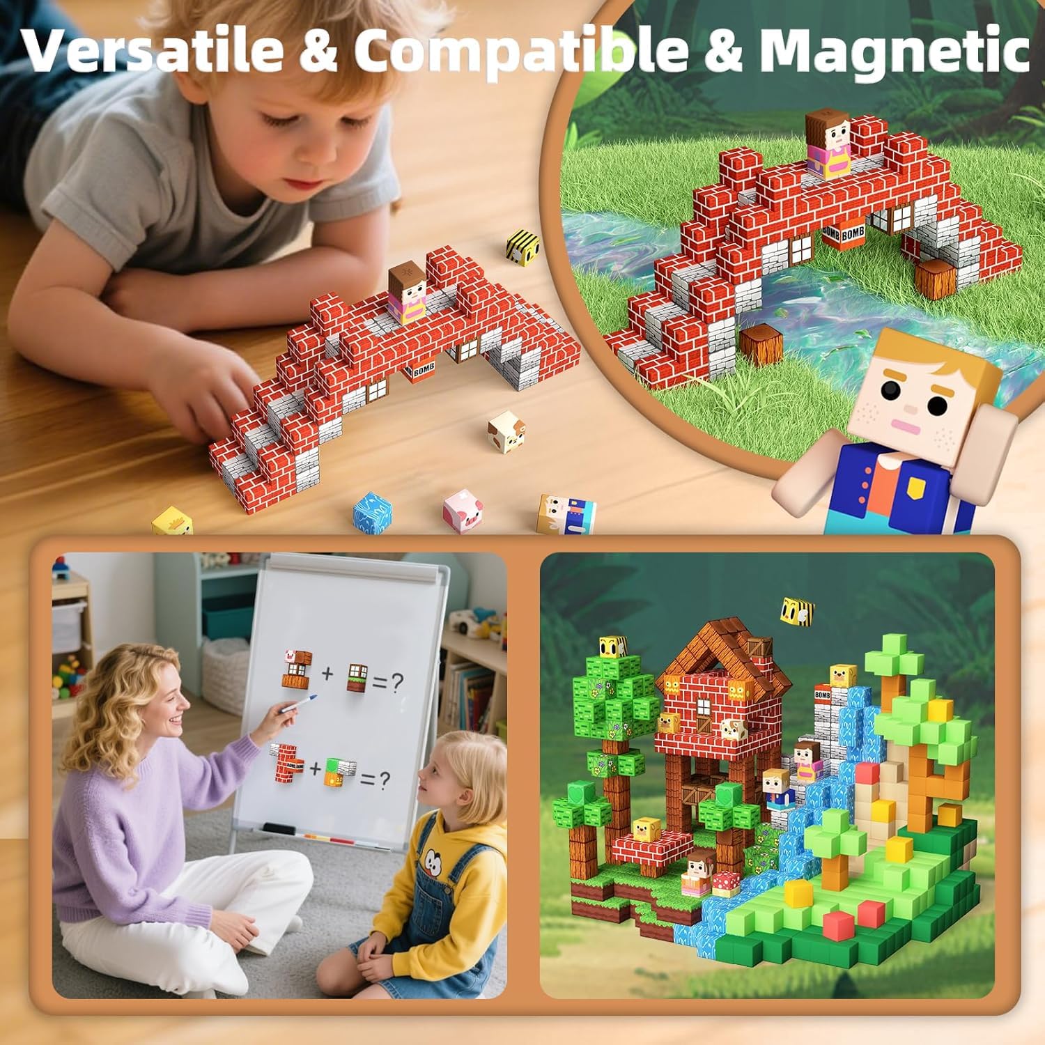 ZAWNIC 100PCS Magnetic Building Blocks Farm Set - Image 3