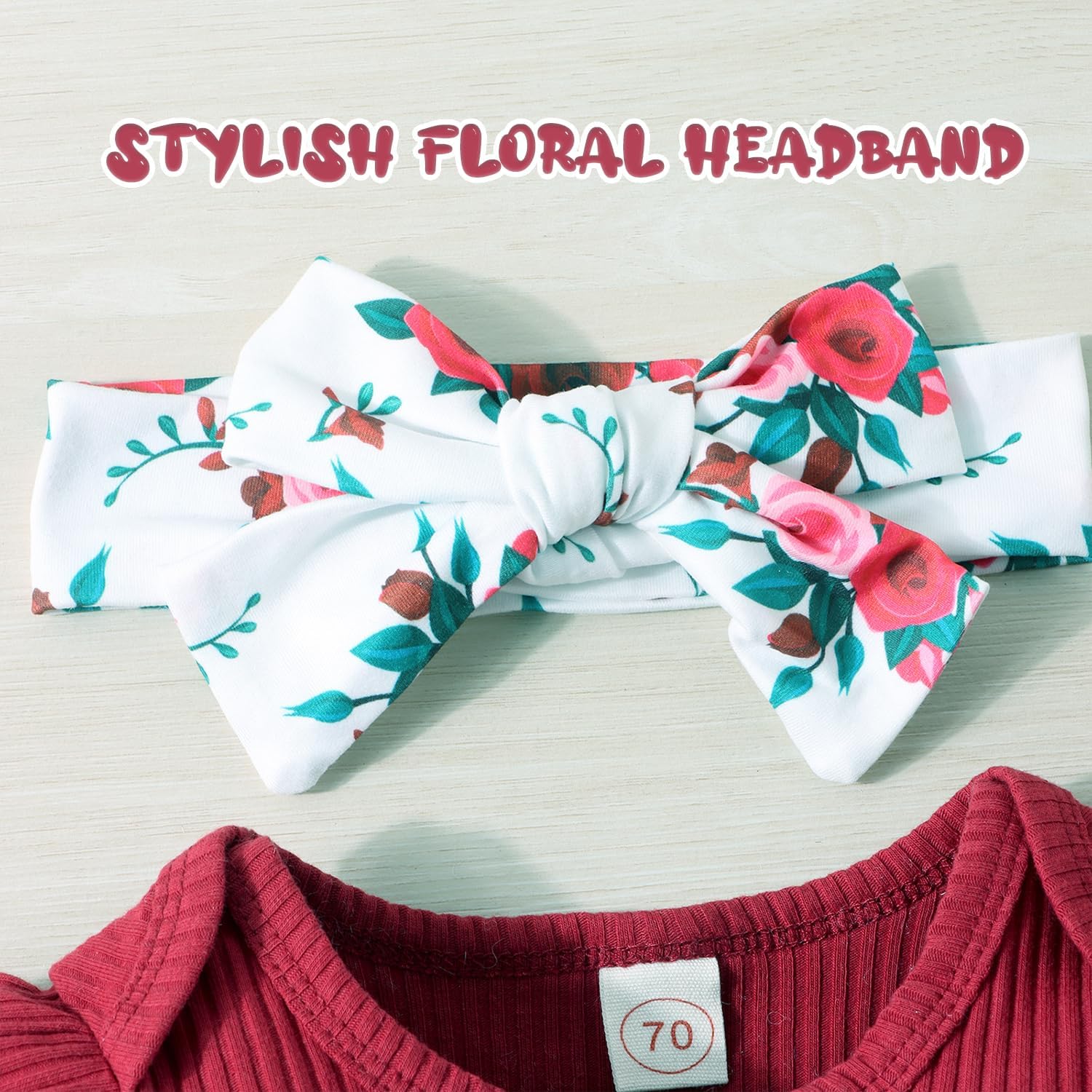 GDTOGRT Baby Girl Clothes Newborn Infant Outfits Ruffle Romper+ Floral Pants + Cute Headband Sets for Girls - Image 5