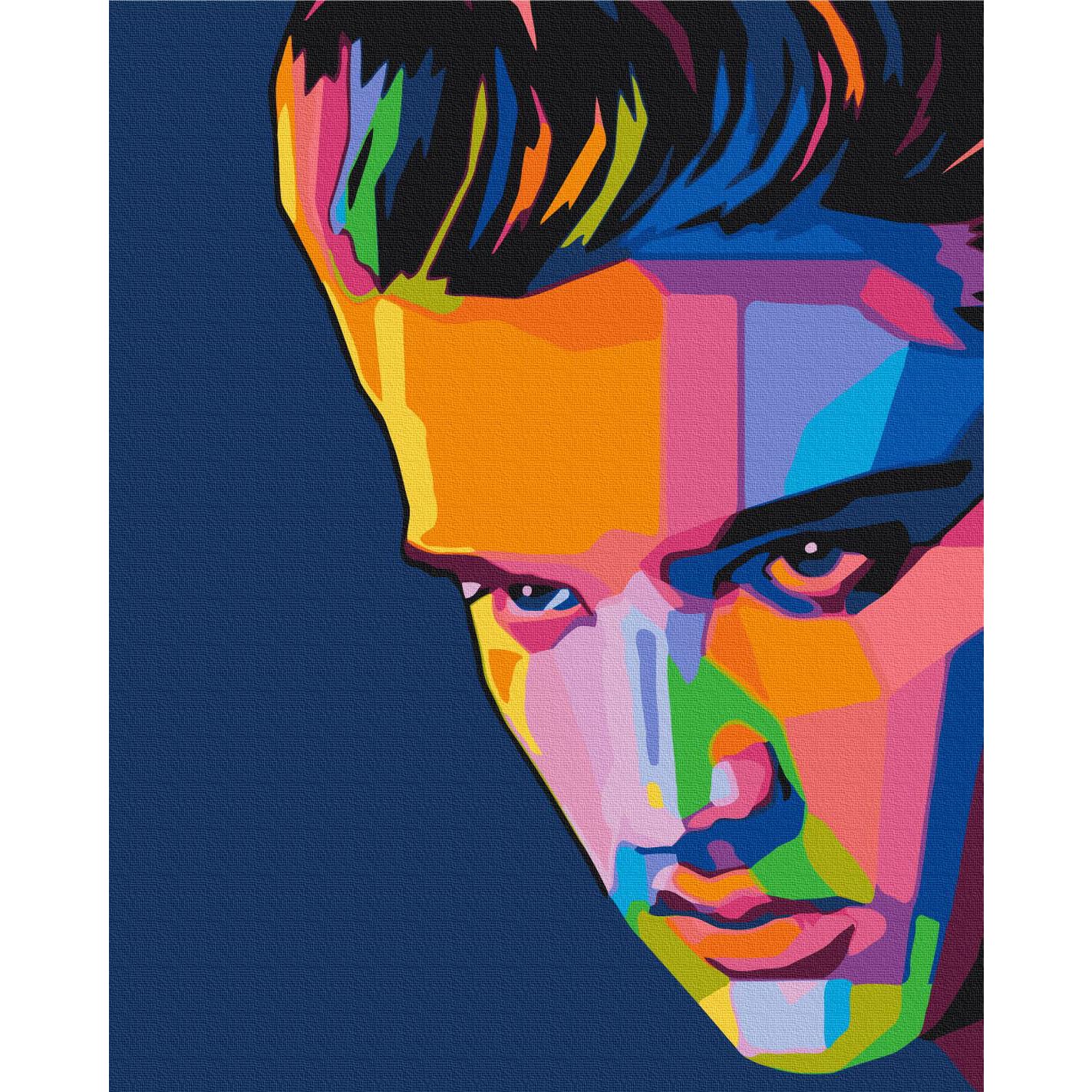 murando - Malen nach Zahlen Porträt Elvis Vintage, 40x50 cm, Erwachsene | Malset mit Holzrahmen, ideal für Erwachsene und Kinder, entspannendes Hobby, entspannend, hochwertig, langlebig, kreativ