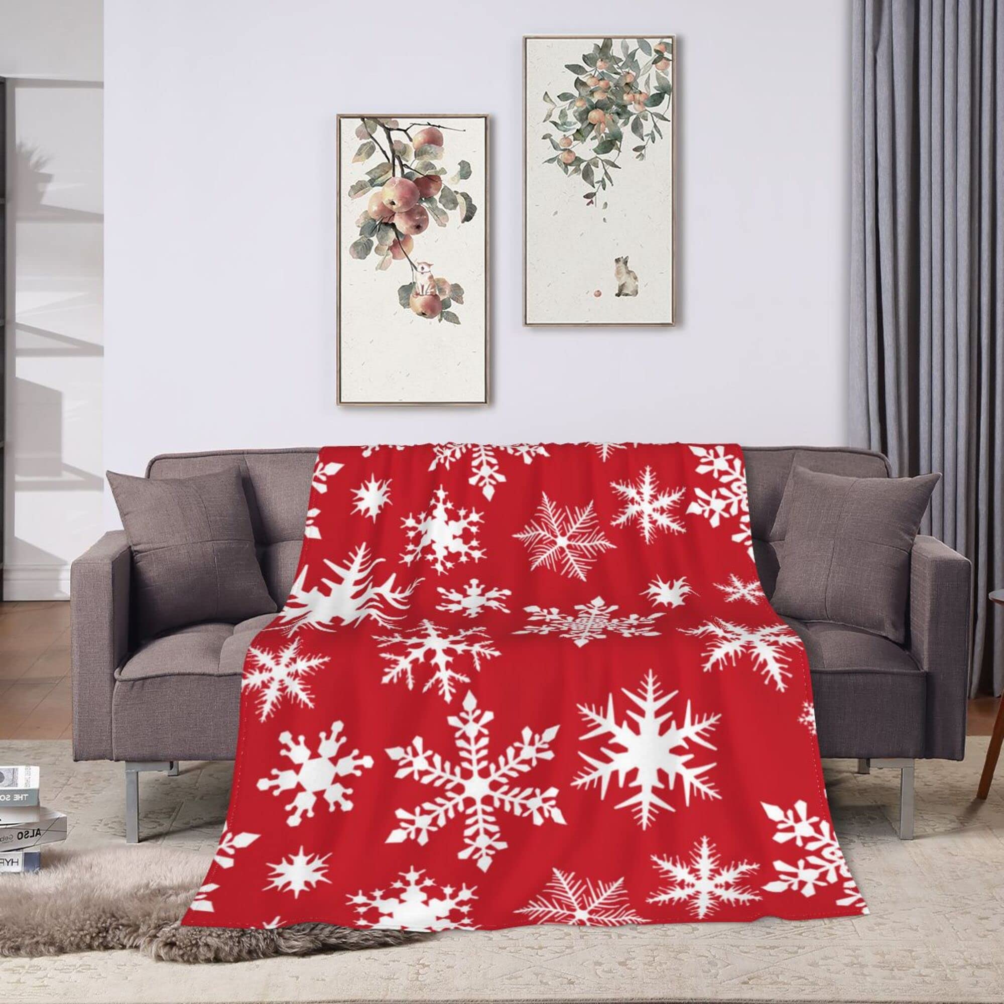 Coperta Invernale In Morbido Pile Di Flanella Con Fiocchi Di Neve: Calda E Pelosa Per Divano E Letto, Perfetta Per L'atmosfera Natalizia (127 X 152 Cm)