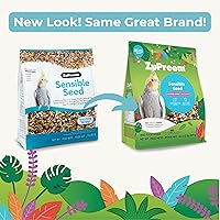 Vista 3 de ZuPreem Sensible Seed Alimento para Aves, Cacatúa, Agapornis, Cuáquero, Conuro Pequeño, Mezcla de Semillas y Pellets para Aves Medianas, Complemento