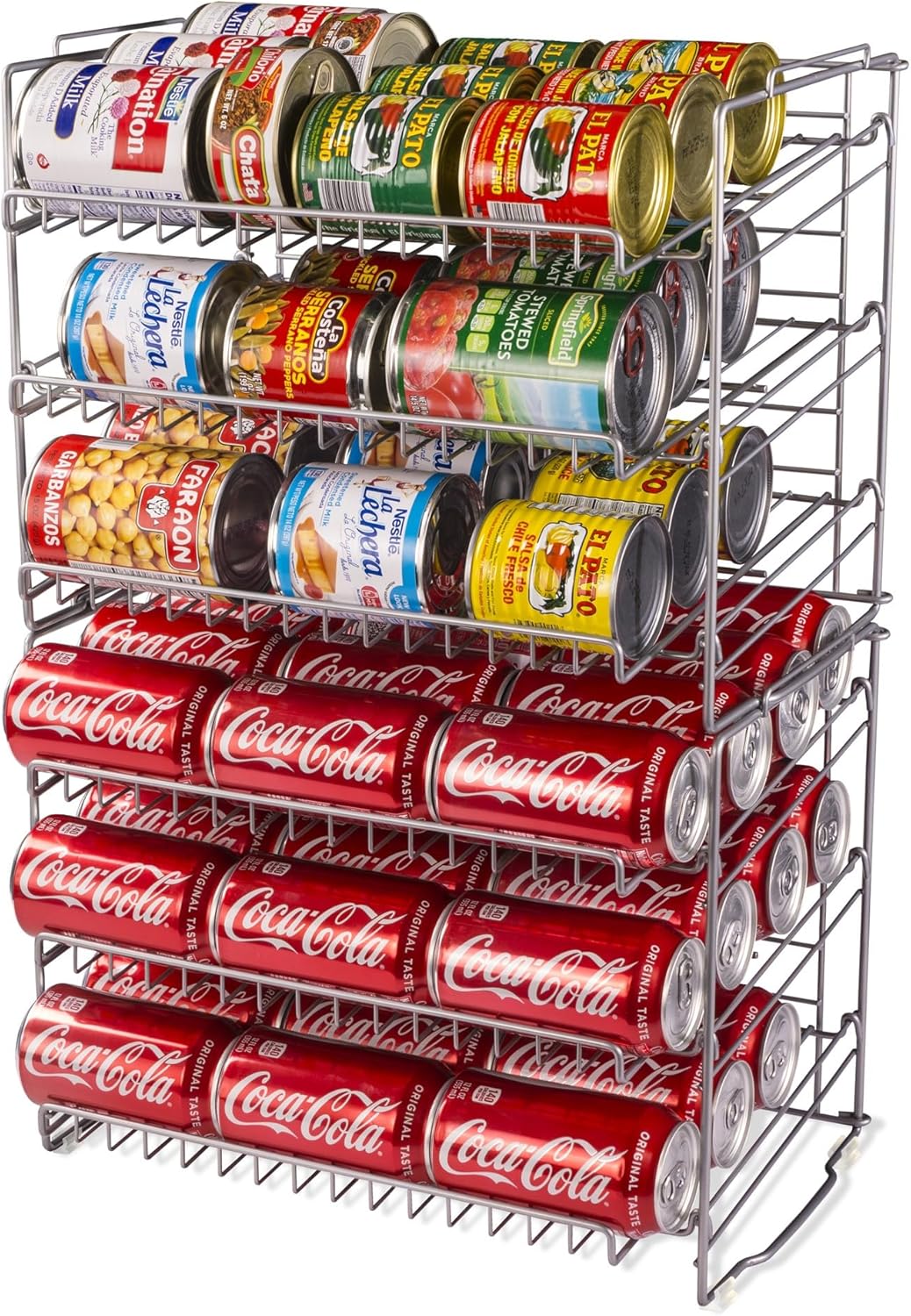 Atlantic Gravity-Fed Compact Double Canrack – Kitchen Organizer, Durable Steel Construction, Stackable or Side-by-Side, PN in Silver Atlantic Gravity-Fed Compact Double Canrack – Kitchen Organizer, Durable Steel Construction, Stackable or Side-by-Side, PN in Silver