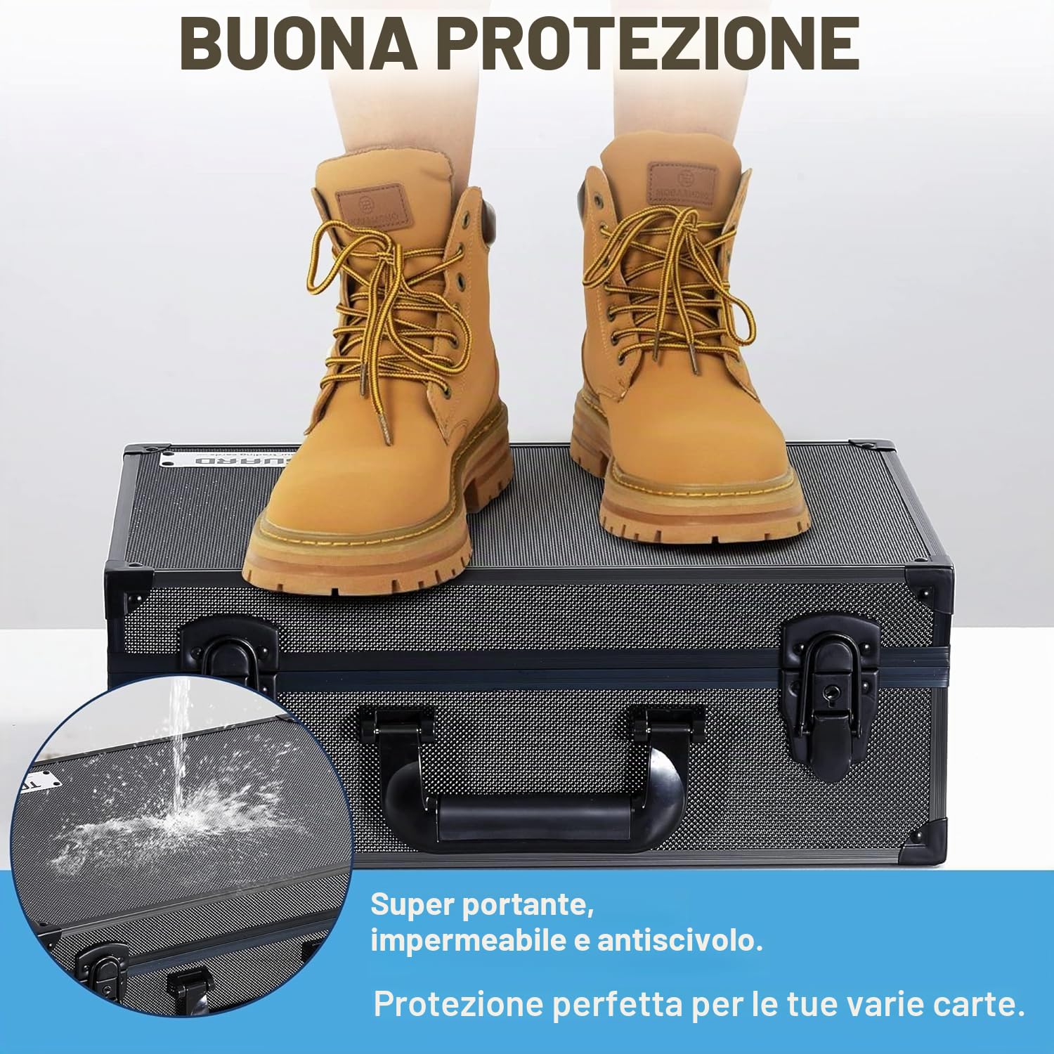 TCGUARD Toploader - Scatola portaoggetti per 3 x 4" 35PT Toploader, impermeabile, antiscivolo, con divisori, per carte di credito