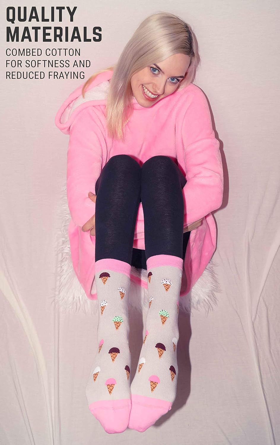 Women's Premium Comfort Food Socks (Ice Cream) 4-10