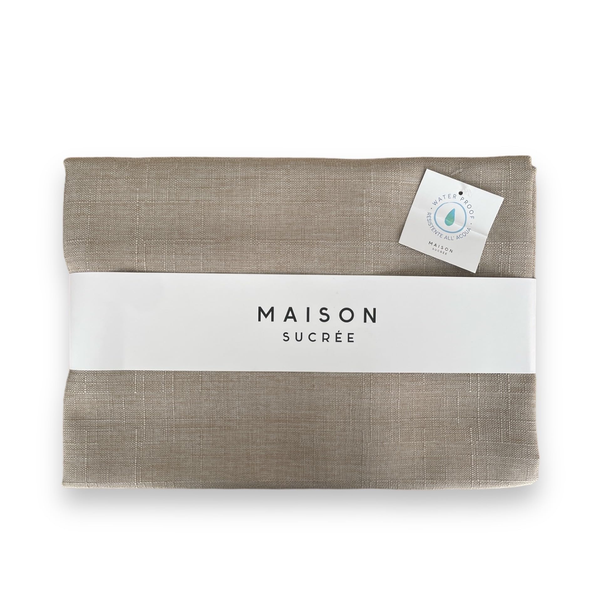Mantel antimanchas impermeable rectangular de Maison Sucrée Art. Korin, mantel antimanchas, rectangular, color liso, fabricado en Italia (0-natural, 155 x 265 cm)