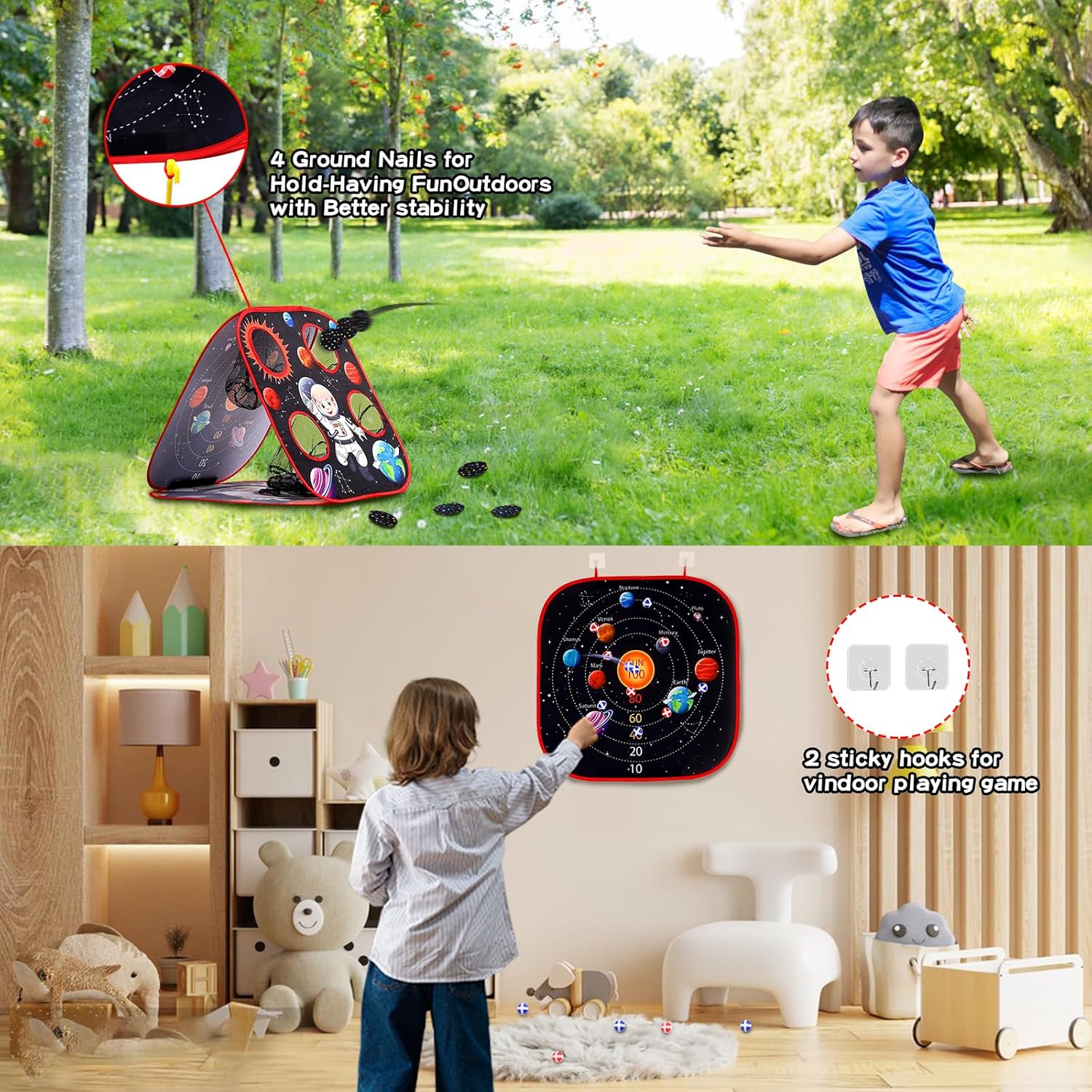 Bean Bag Toss Game Sets for Kids-3-in-1 Corn Hole Games for Kids,Kid Cornhole Game Set,Outside Backyard Outdoor Indoor Party Family Bean Bags Kid Tossing
