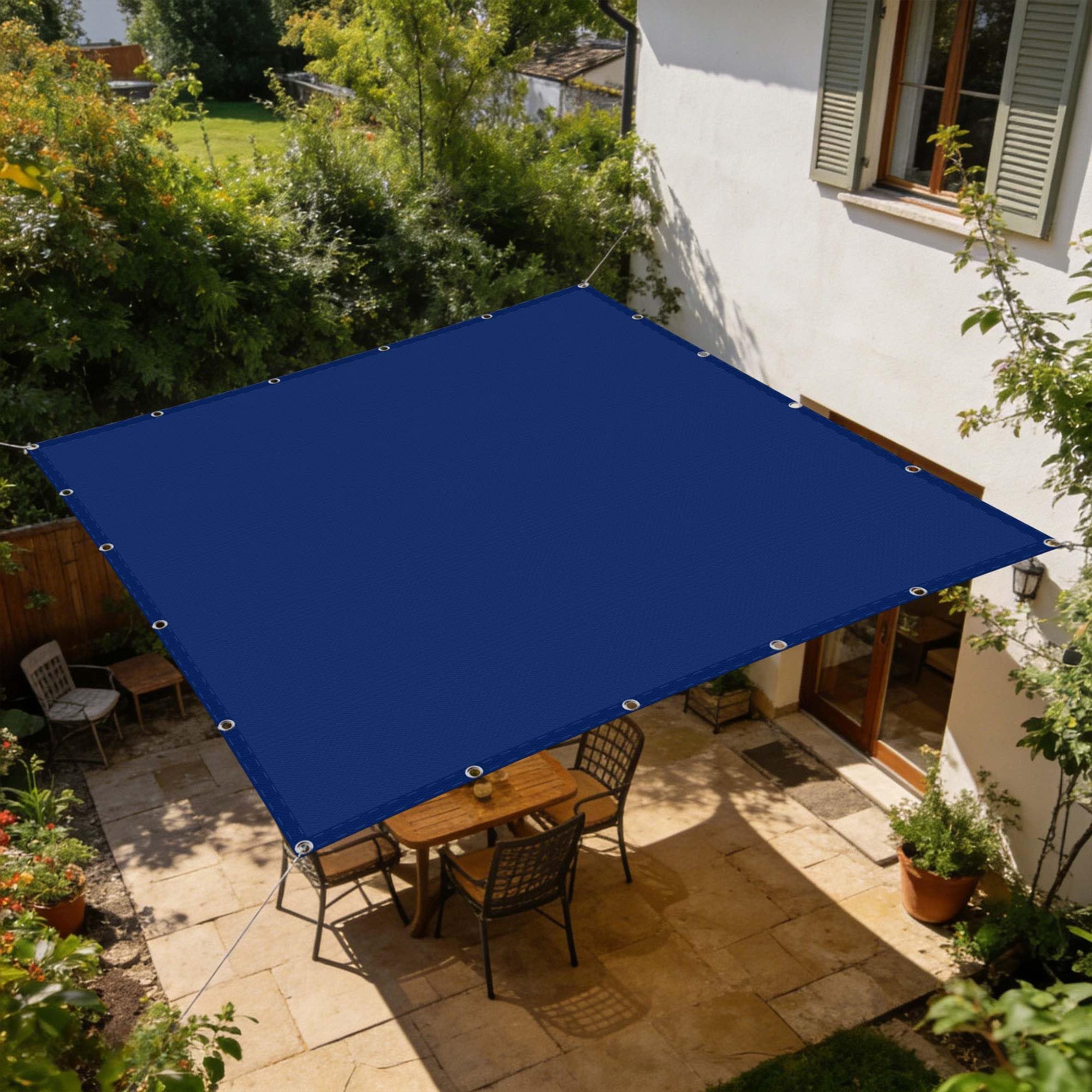 Voile d'ombrage contre la pluie et le soleil sur terrasse