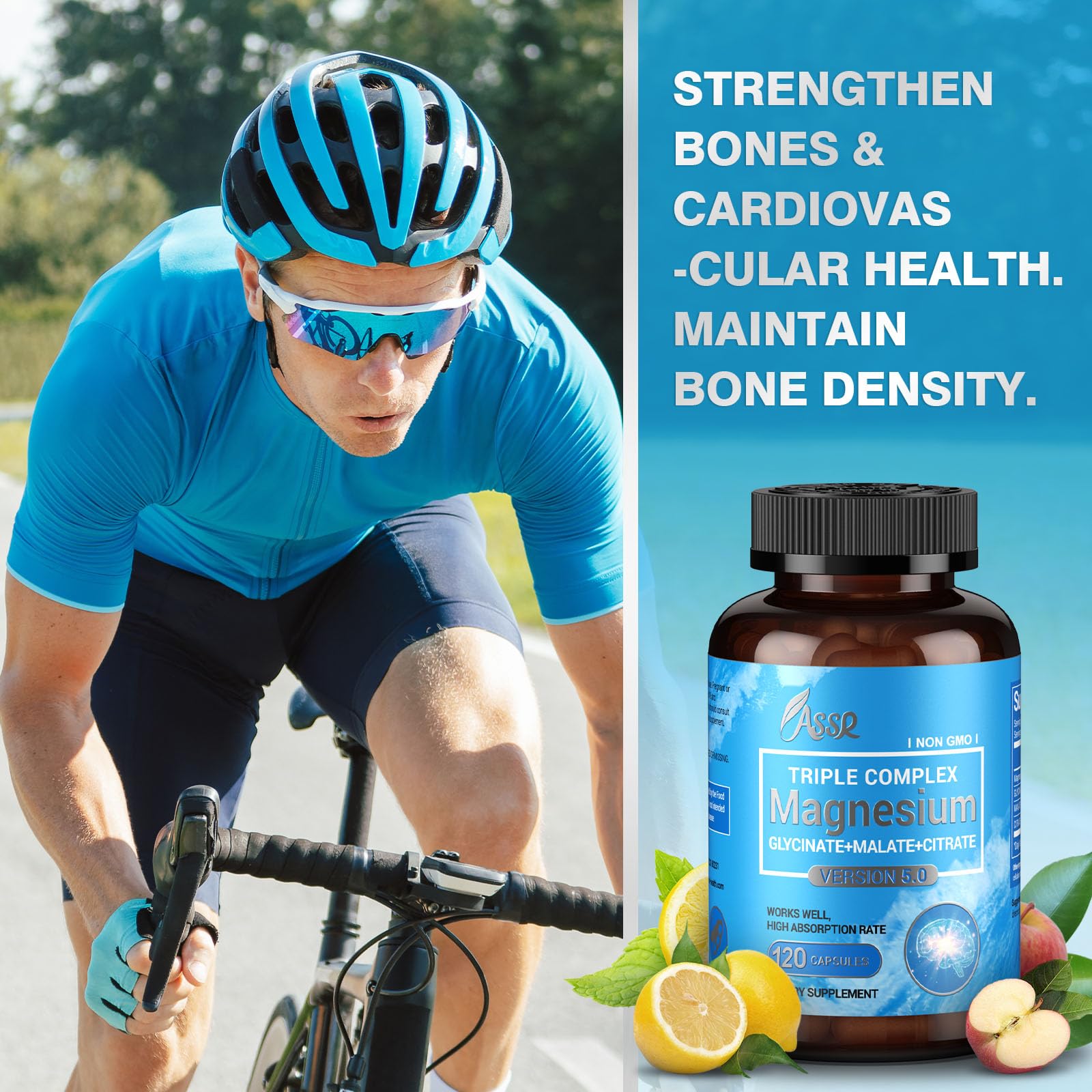 ASSR Triple Magnesium Complex - 300mg Pure Ocean Magnesium Glycinate & Magnesium Malate & Magnesium Citrate for Sleep, Energy, and Relaxation Support, High Absorption, Vegan, Non-GMO, 120 Capsules — Amazon image 7