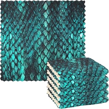 Python Skin Pattern Kitchen Dish Cloths - 6 Pack Microfiber Super Absorbent and Soft Dish Towels Nonstick Oil Fast Drying Cleaning Cloth, 11x11 Inch