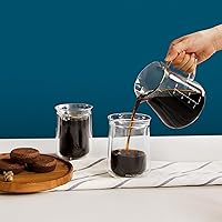 Vista 7 de Glass Range - Servidor de café para verter sobre café y té, 20.3 fl oz/20oz Ovalware apto para microondas y resistente al calor, cuerpo de vidrio