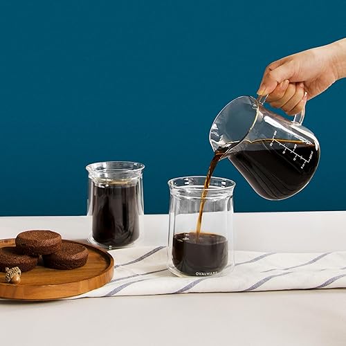 Miniatura 7 de Glass Range - Servidor de café para verter sobre café y té, 20.3 fl oz20oz Ovalware apto para microondas y resistente al calor, cuerpo de vidrio de