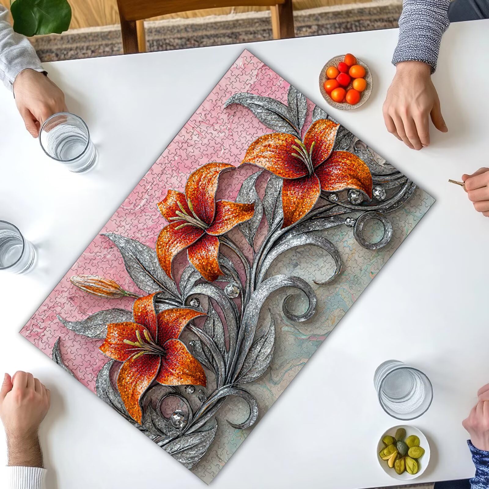 Puzzle 1500 sztuk kwiatów, abstrakcyjne drewniane puzzle dla dorosłych, puzzle z wykwintnym opakowaniem, rodzinne gry edukacyjne, puzzle do wystroju domu, prezent dla kobiet, prezent dla mężczyzn, R