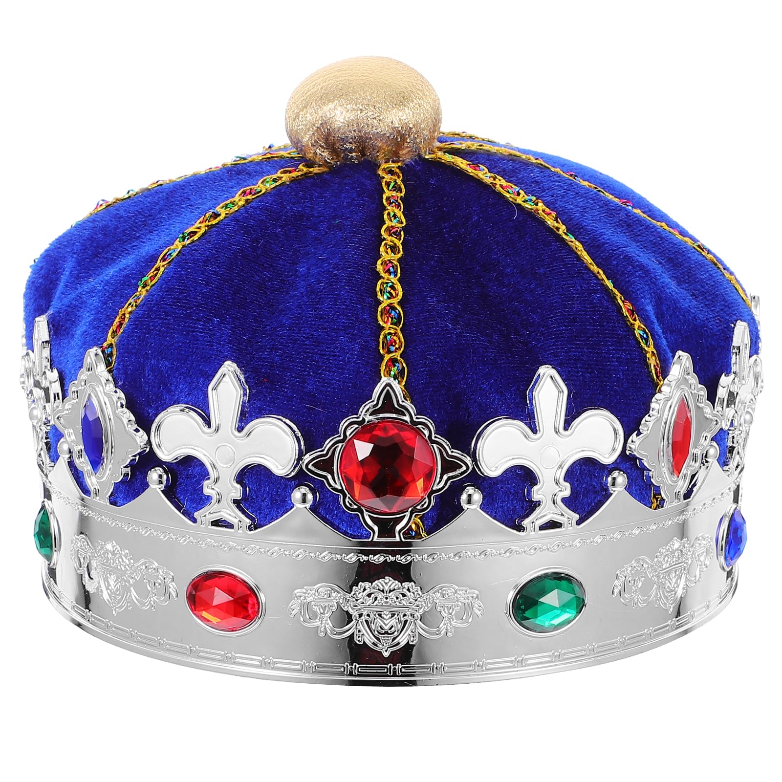 LUOZZY Blue Dome King Crown Hat for Kids Costume Party Dress Up Performance Birthday Cosplay Headdress Accessories