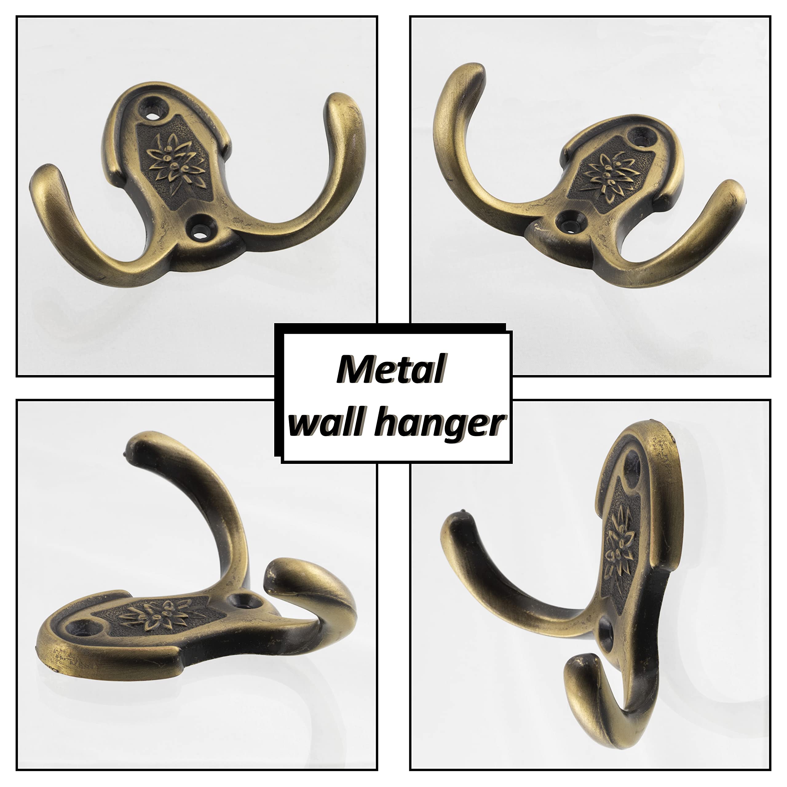 Set 5 Ganci Tripli Da Parete Aerzetix - In Metallo Argento Opaco Per Bagno, Cucina, Corridoio - Foto 5