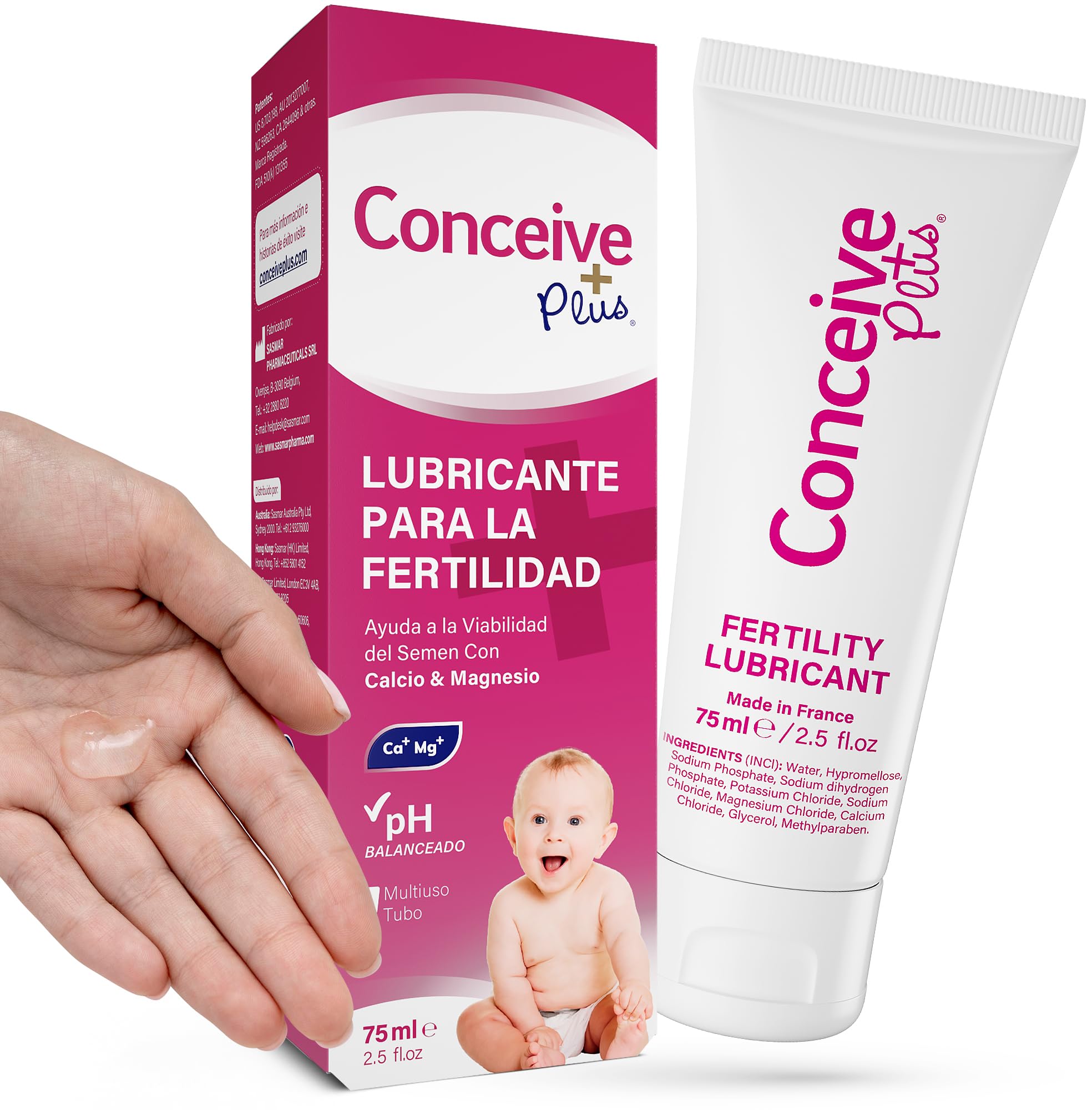 Conceive Plus Gel Lubricante de Fertilidad, Lubricante Amigable con la Fertilidad para Parejas que Intentan Tener un Bebé - 75ml / 2.5 fl oz