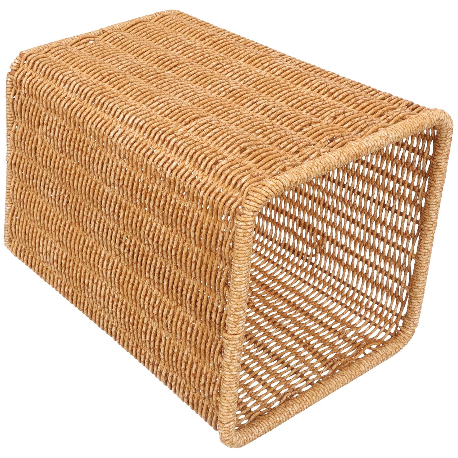 Woven Trash Basket Garbage Bin Narrow Space Wastebasket for Bathroom Kitchen Home Storage Organization