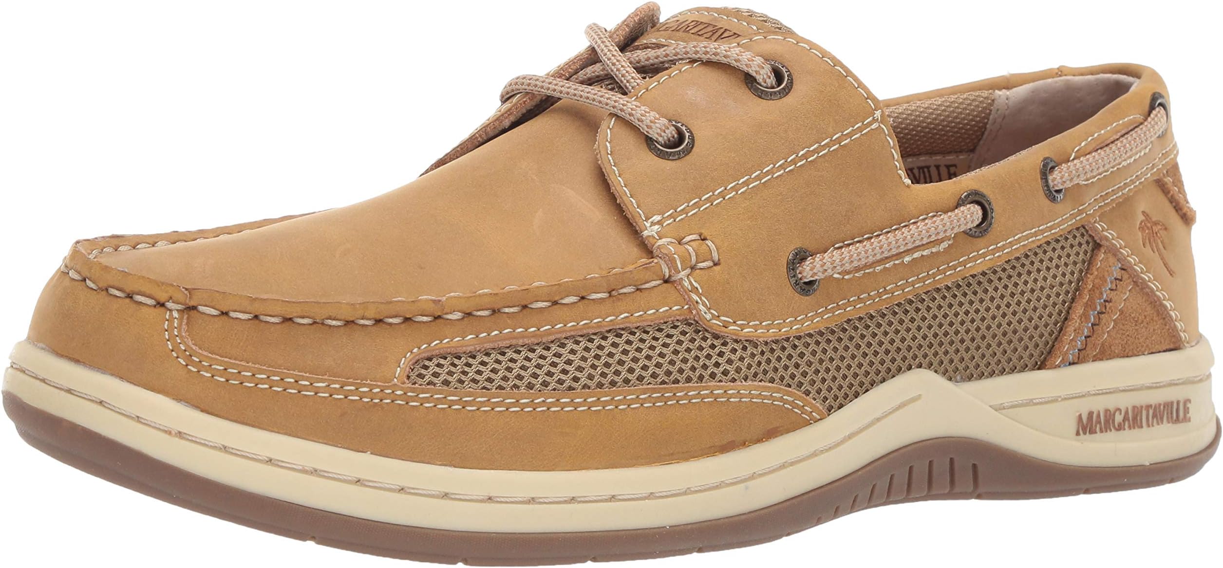 Mens Anchor Lace Boat Shoe, Light Tan, 9.5 US