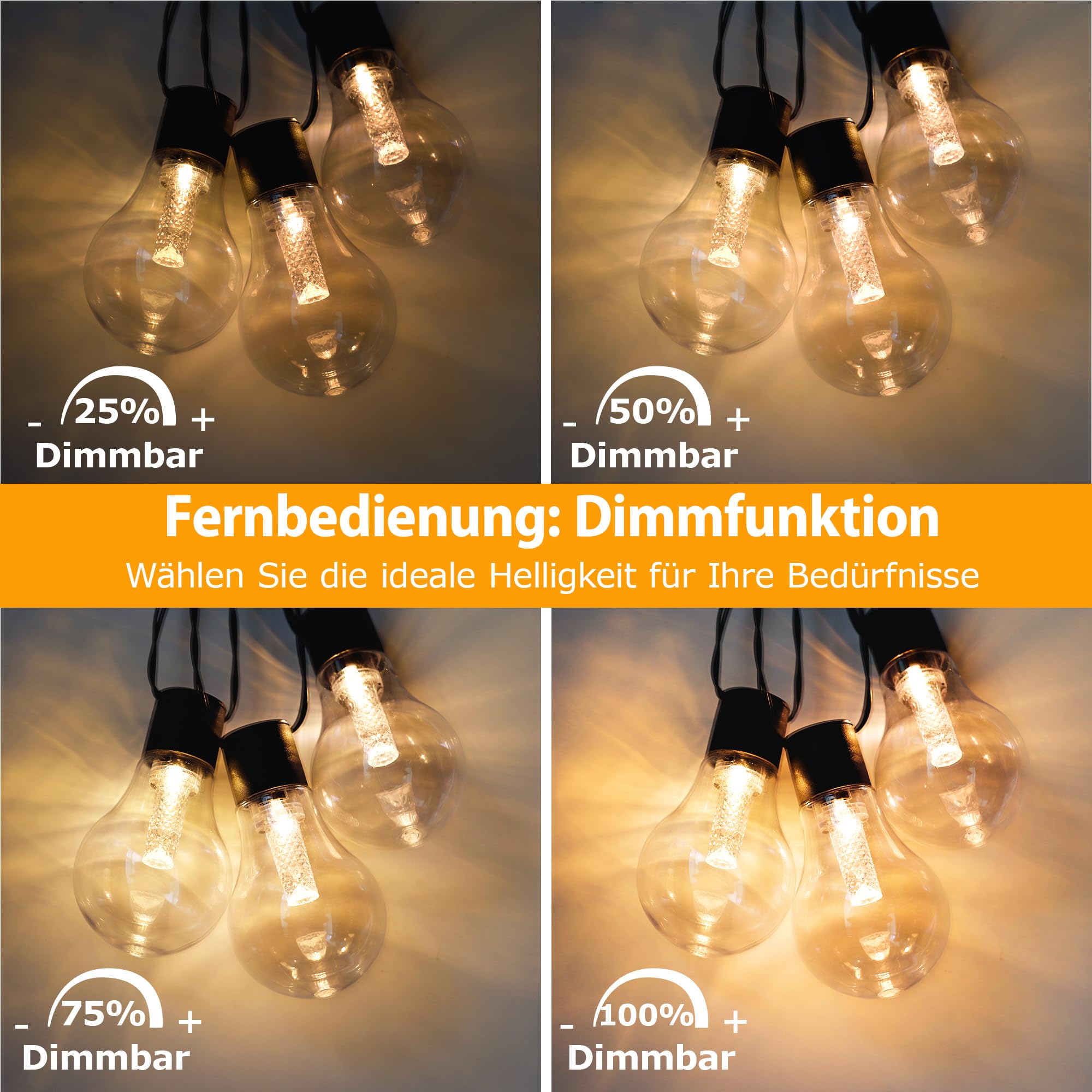 Outdoor Lichterkette Außen Batterie Timer 9M 12 Birnen A60 LED Fernbedienung Lichterkette mit 8 Modi IP64 Lichterketten für Innen Weihnachten Fenster Treppen Gärten Pavillons Hochzeiten
