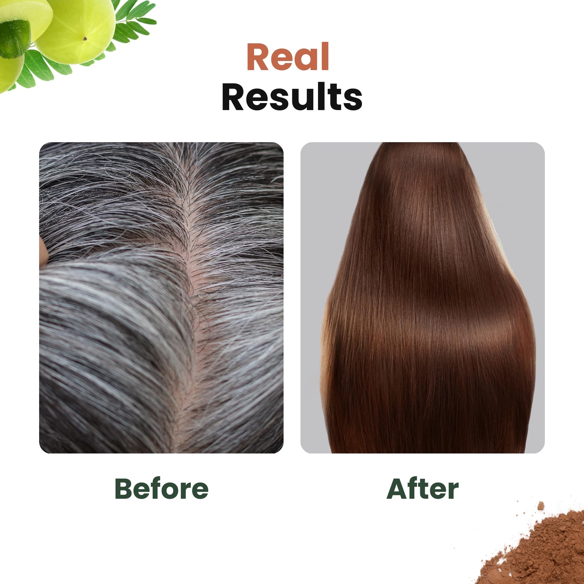 CRAFTherbbs Organic Dark Brown Beard & Hair Color | Natural and Healthy Shine | Dandruff Control, UV & Pollution Protection | For Unisex | Pack Of (3) (50g) - Image 5 thumbnail