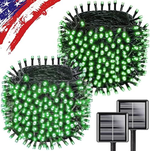 Miniatura 11 de Paquete de 4 tiras de luces solares mejoradas para exteriores, 400 luces LED de 132 pies para exteriores con 8 modos, IP65 impermeables para Luces