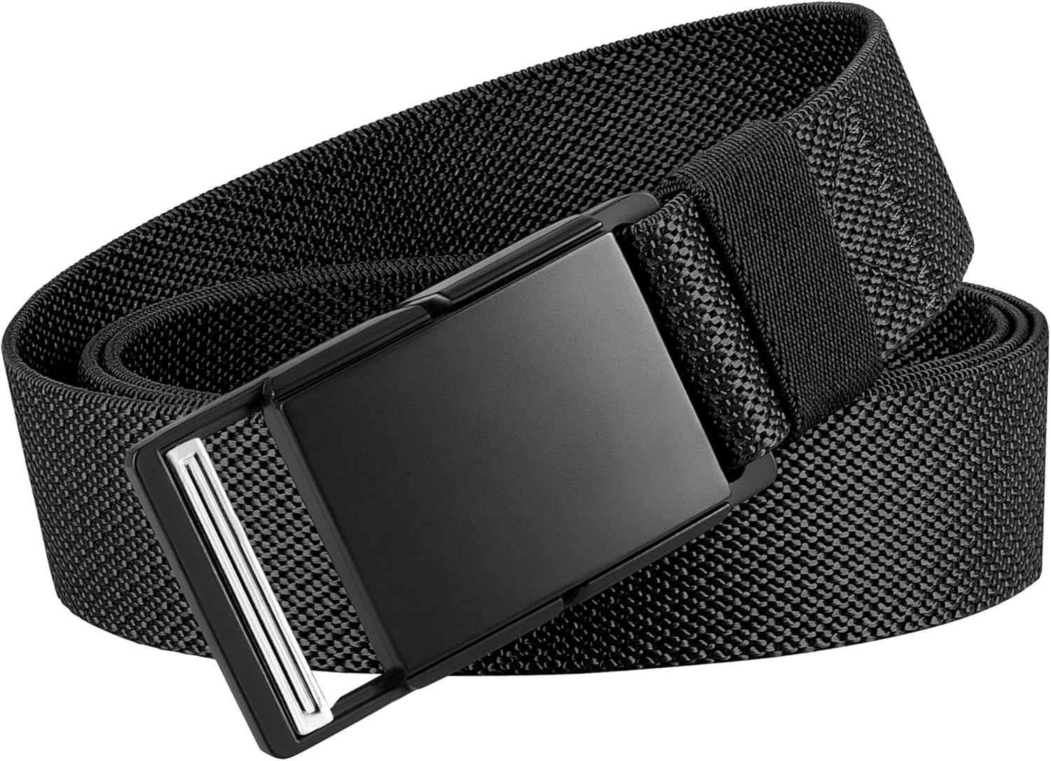 Mens Stretch Belt Quick Release Magnetic Buckle Elastic Webbing Sport Work Golf Belts for Men 1.34inch Wide