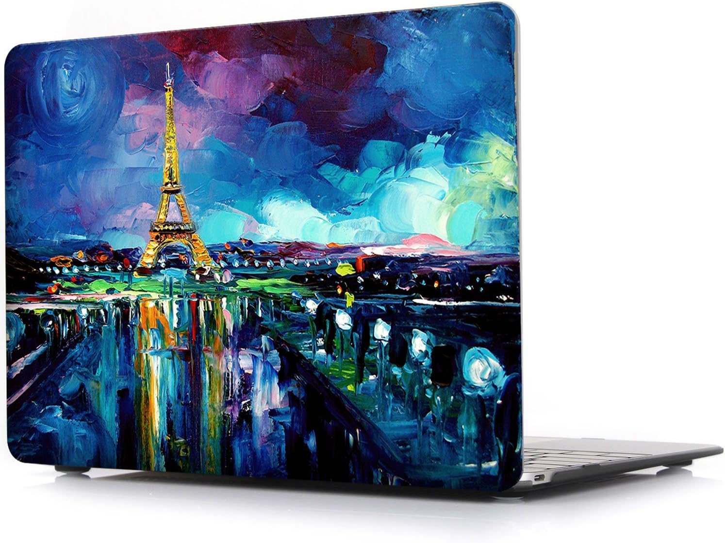 MacBook Air 13 Inch Case, iCasso Rubber Coated Hard Case Only Compatible Older MacBook Air 13 (Models: A1369 / A1466, Older Version Release 2010-2017), Night View of Paris