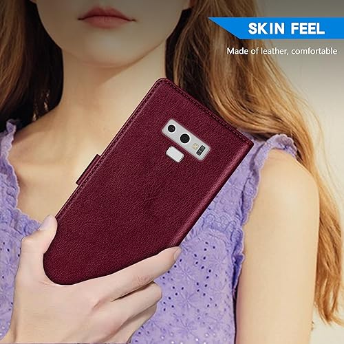 Miniatura 6 de ZZXX Funda tipo cartera para Samsung Galaxy Note 9 con bloqueo RFID, ranura para tarjetas, función atril, cierre magnético, funda protectora de