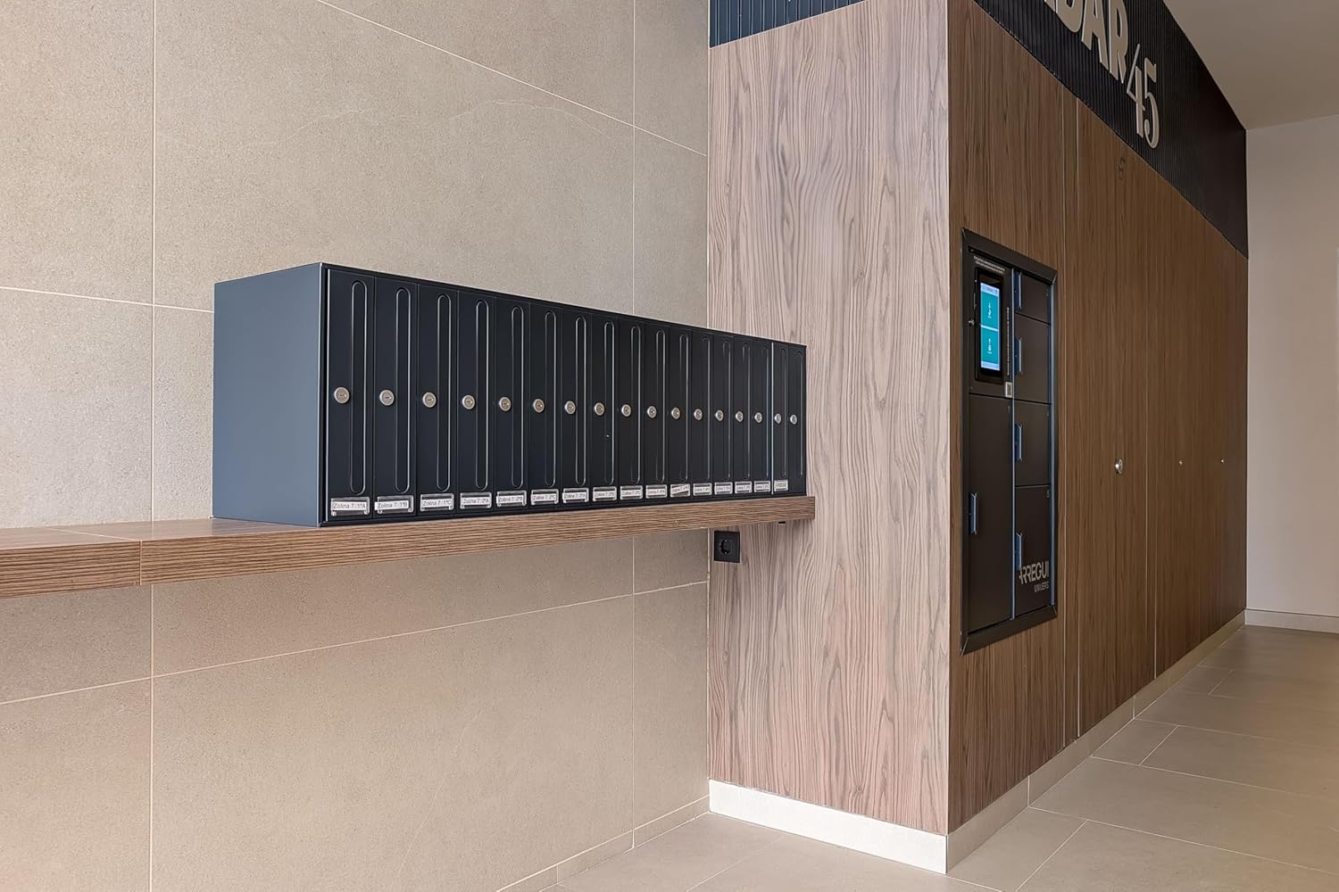 ARREGUI Front Vertical Community Mailbox for Indoor | Mailboxes for Neighborhood Communities | Black and Stainless Steel | DIN A4 | 40 x 32 cm (H x D) | Security Lock EN 13724 | 8 Mailboxes