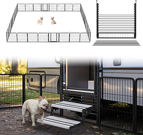 Miniatura 45 de FXW Corralito Instantáneo Sin Correa para Perros, Valla Portátil para Mascotas para Exteriores, Viajes en RV y Campamento, 40 pulgadas, 16 Paneles