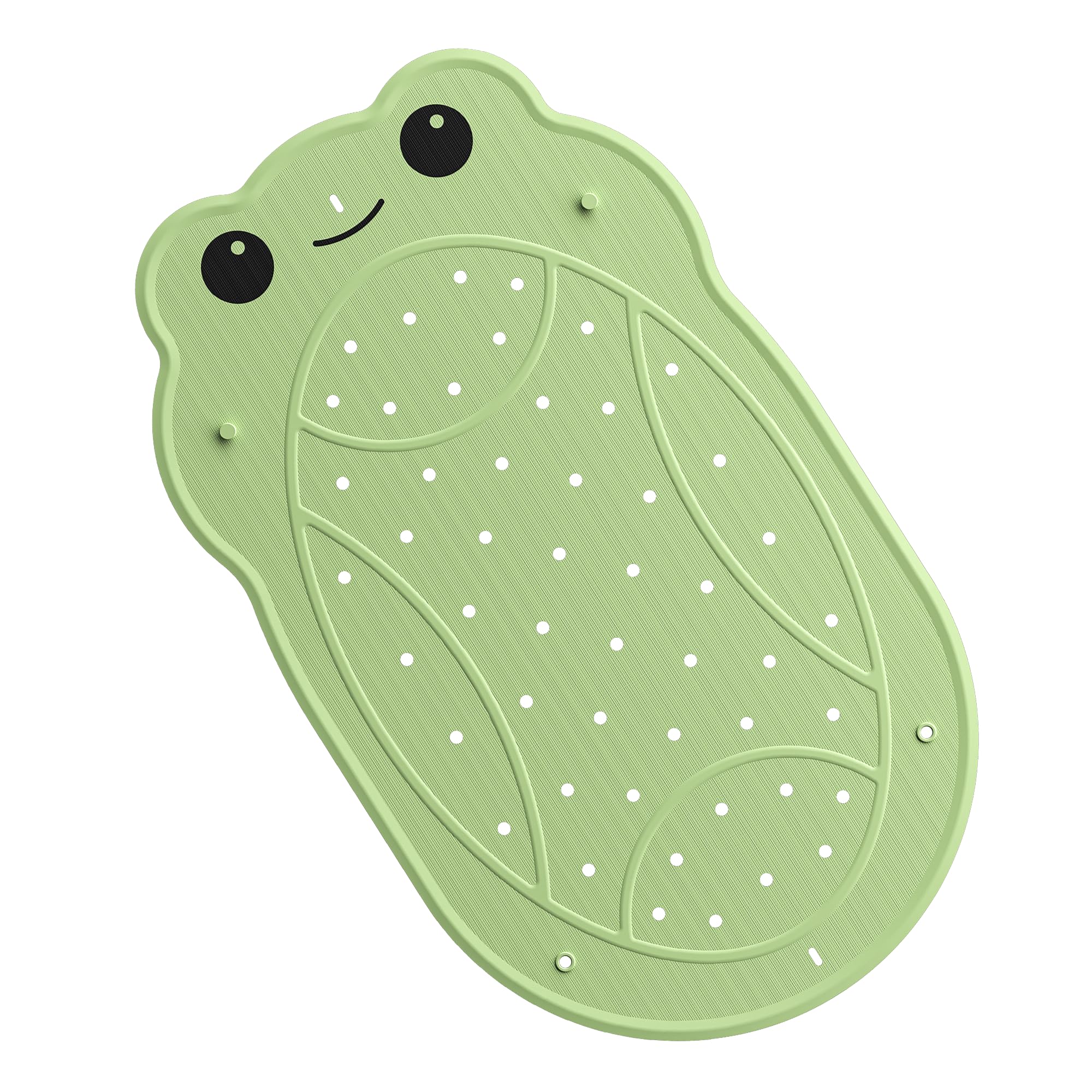 Badewannenmatte rutschfest Kinder, Badematte rutschfeste Baby Maschinenwaschbar Antirutschmatte für Badewanne 76 x 45 cm Anti Rutsch Duschmatte, Cartoon-Frosch, Grün