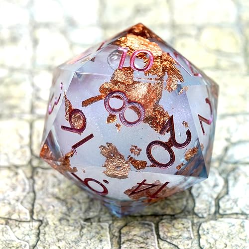 Miniatura 6 de Dados D20 de 1.969 in con núcleo de globo ocular de dragón móvil D20 Dungeons and Dragons D20 con estuche de regalo, dados poliédricos de borde