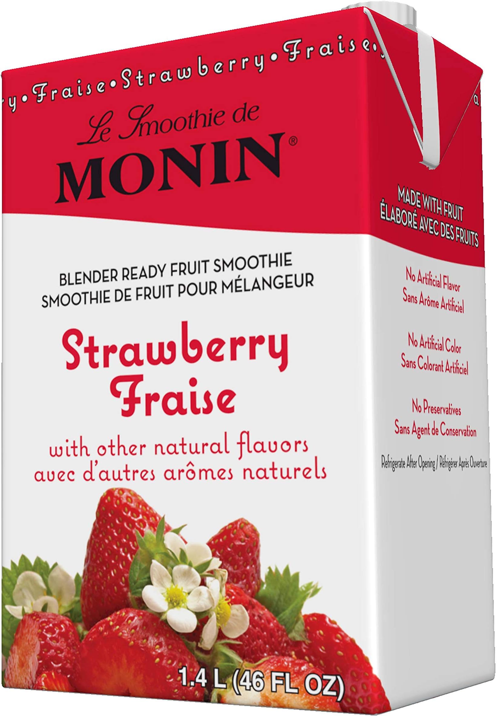 Blender Ready Strawberry Fruit Smoothie Mix, 46 Ounce - 6 per case.
