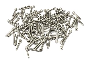 iexcell 100 Pcs M3 x 20mm Thread Pitch 0.5 mm Stainless Steel 304 Hex Socket Head Cap Screws Bolts Kit