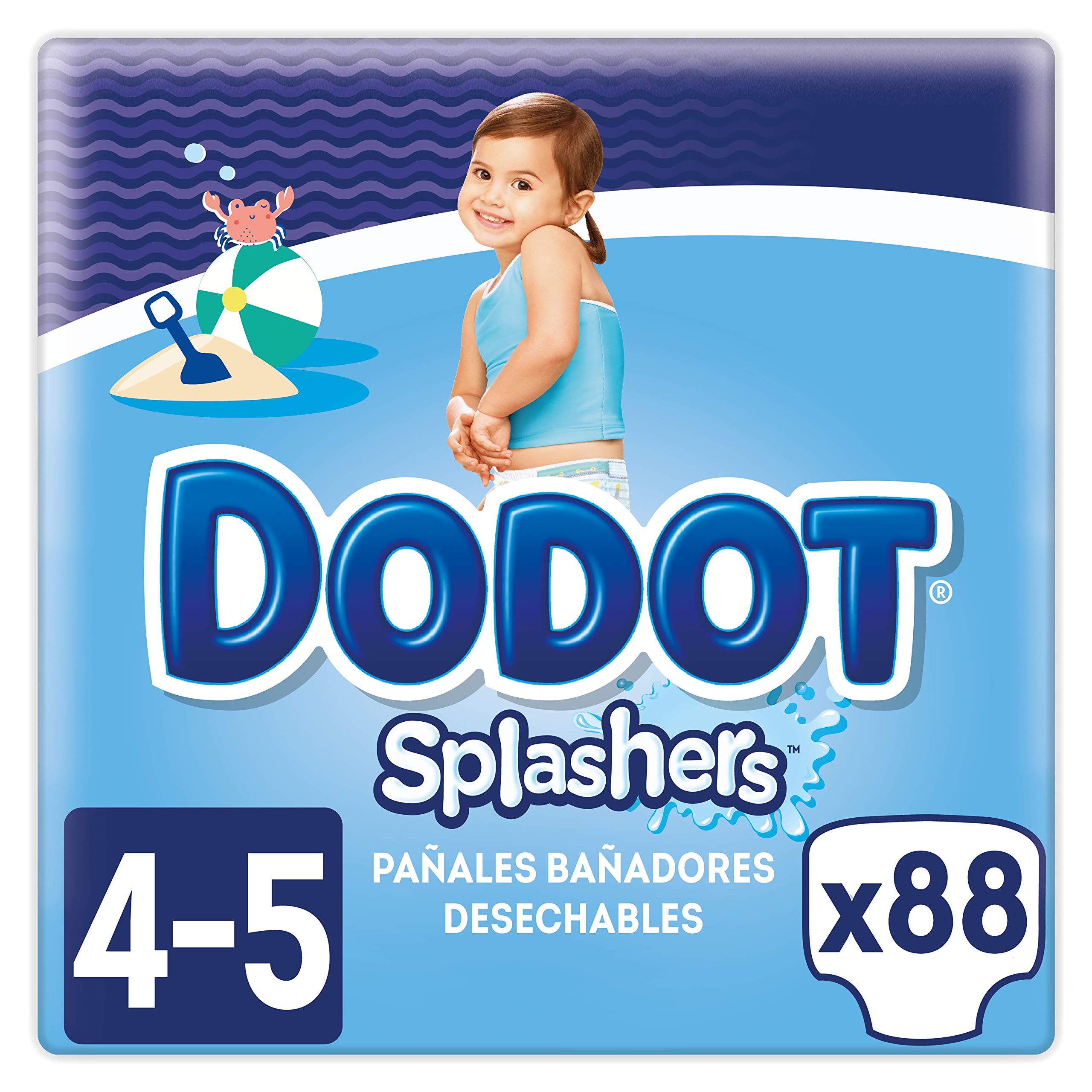 Dodot Pannolini Bambino Splashers Baby Shark, Taglia 4 (9-15 kg), 88 pannolini,Costumi da bagno usa e getta, Protezione Anti-perdite In Acqua