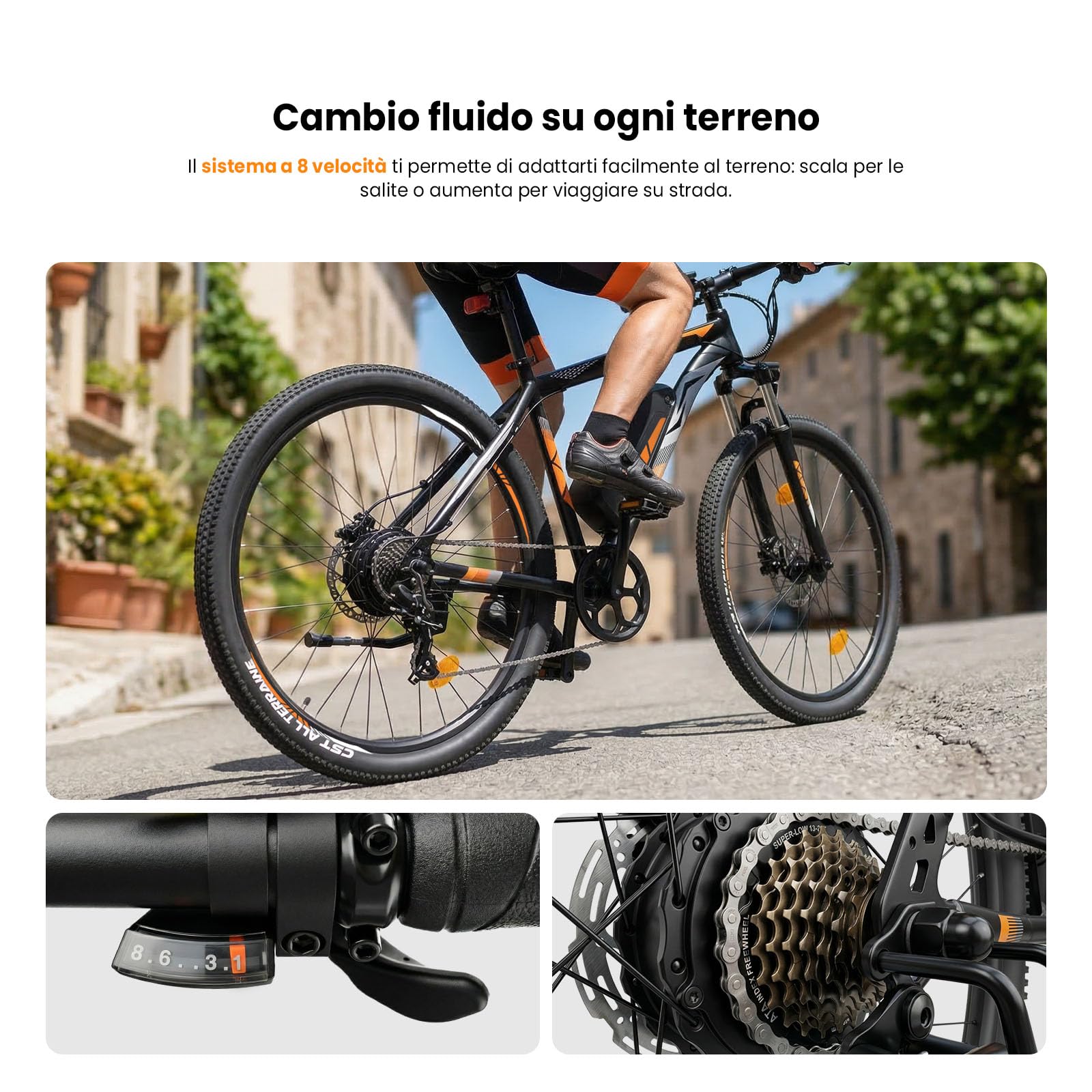Touroll Bicicletta Elettrica U2/U3 Pro, Mountain Bike Elettrica con Pneumatici da 29'', Autonomia di 150km, Freno a Disco Idraulico + E-Brake, Sospensione Totale, Adatta a Qualsiasi Terreno