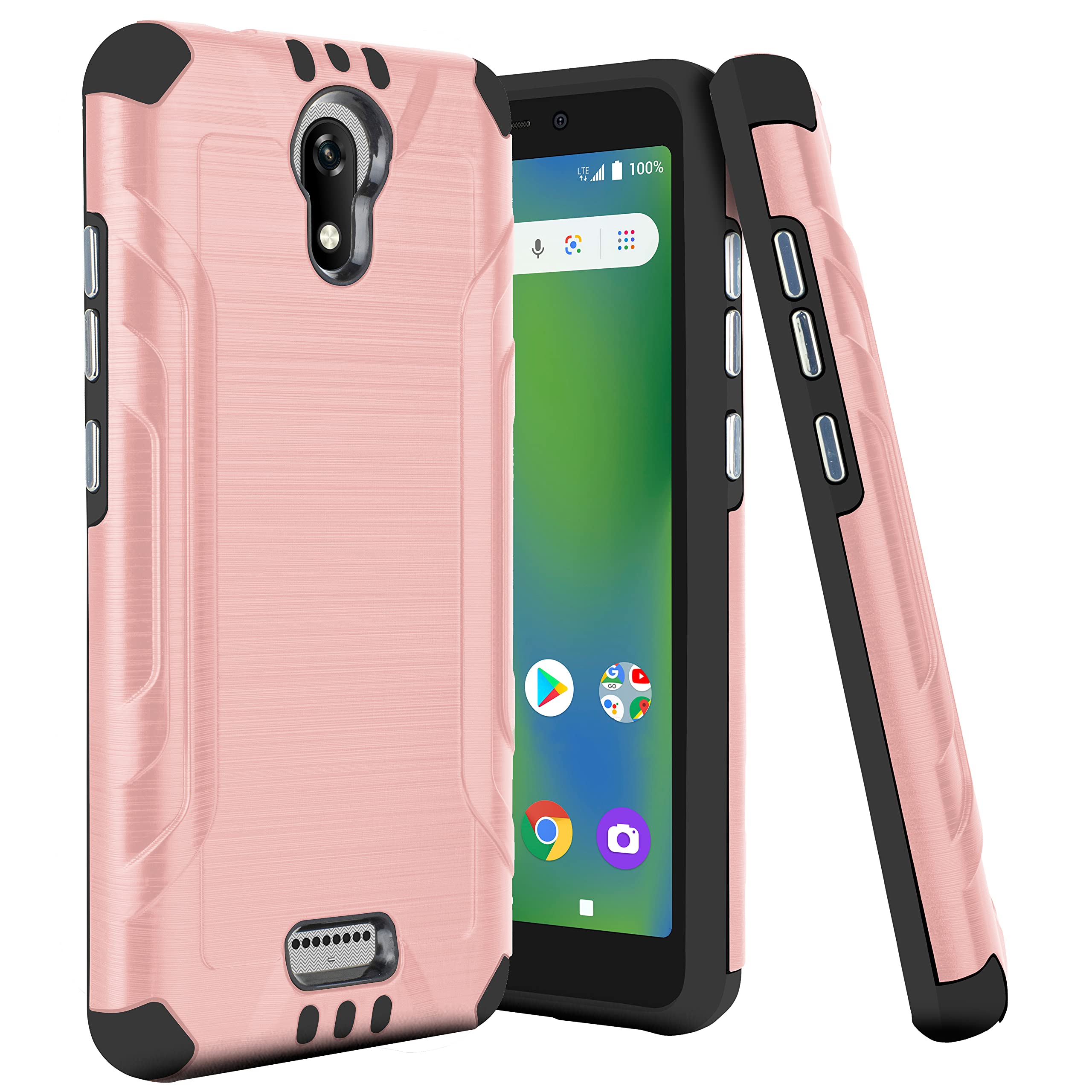 HRWireless Compatible for AT&T Calypso/Calypso 2/Cricket Vision 3/Cricket Debut Phone Case MetKase with Premium Original Minimalistic Design for Shock Absorption, Accidental Drops, Hybrid Cover