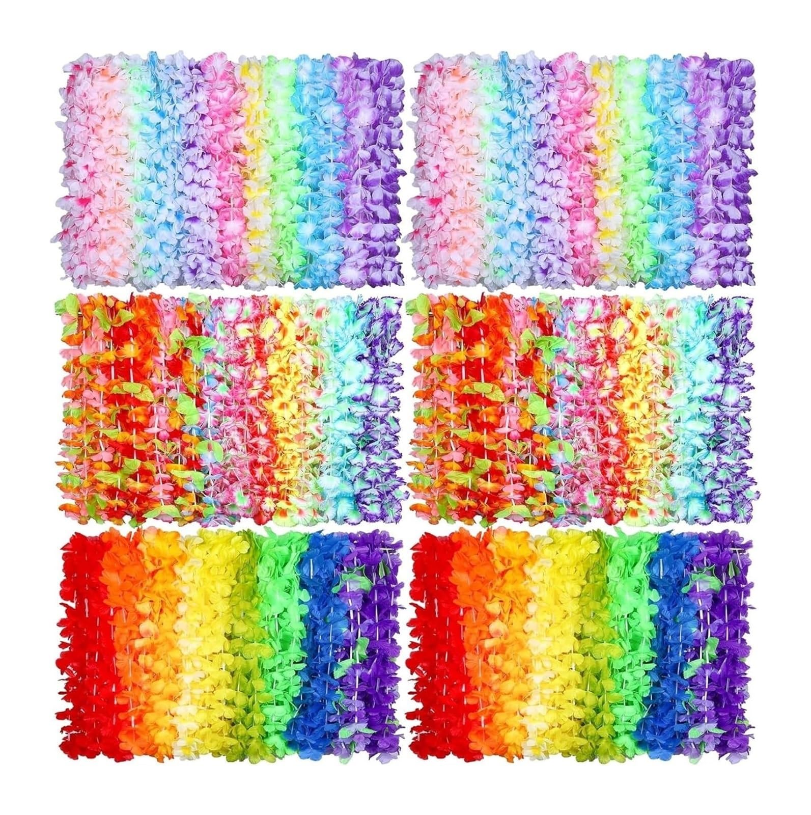 Hawajska garlanda, Naszyjnik Hawajska Girlanda Kwiatowa Lei Wielokolorowy 36-200szt(100pcs)