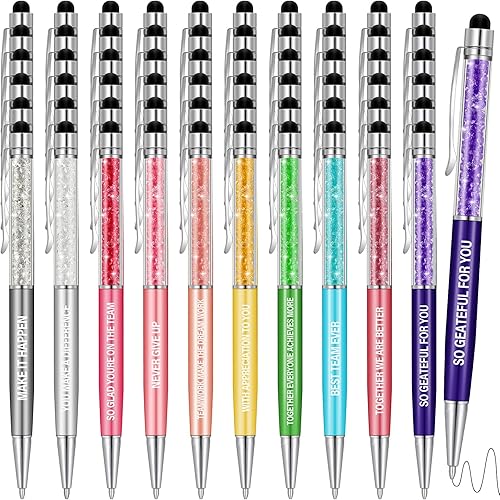 Miniatura 1 de Laumoi Bolígrafos de agradecimiento a los empleados, bolígrafos motivacionales de felicitación, bolígrafos 2 en 1, lápiz óptico de cristal, regalo