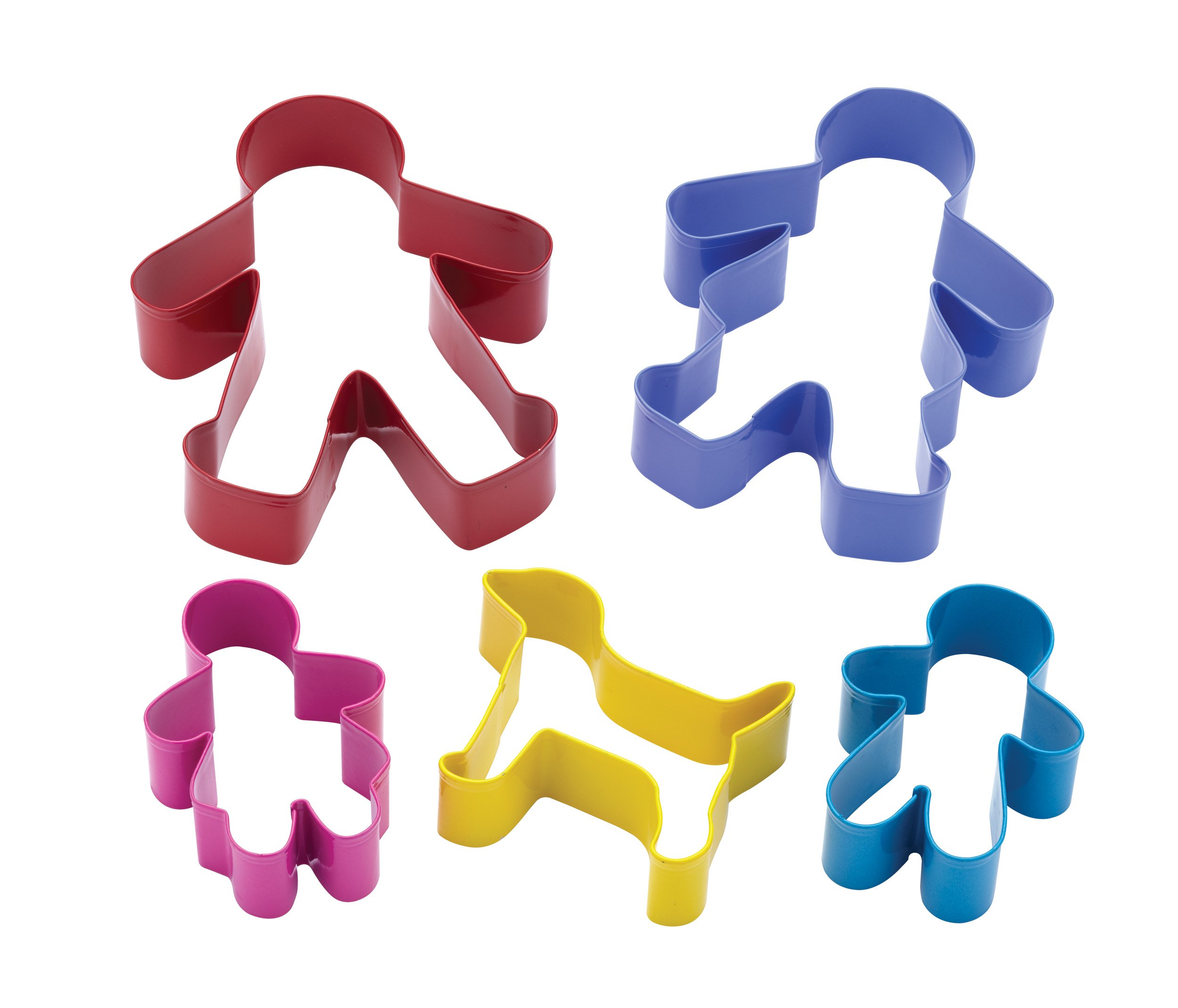 Kitchen Craft KCLMFAMILY Emporte-pièces Set Let's Make 5 pièces, Acier Inoxydable, Multicolore, 9 x 12 x 16 cm