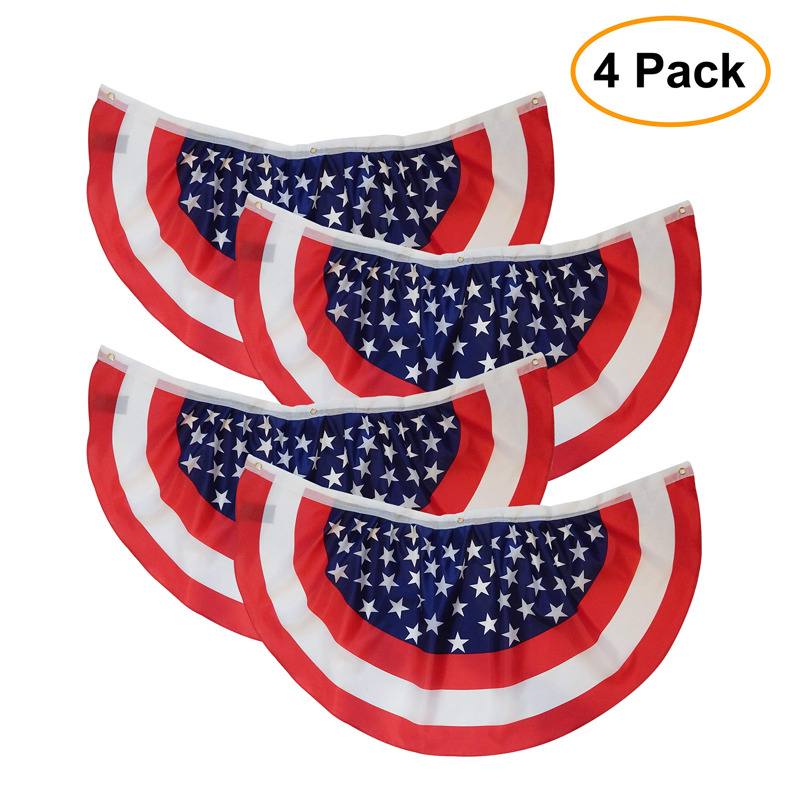 US Bunting Flag Stars and Stripes Bulk Buy 4 Economy American Flag , Each 4 Feet by 24 Inches, Polyester (4)