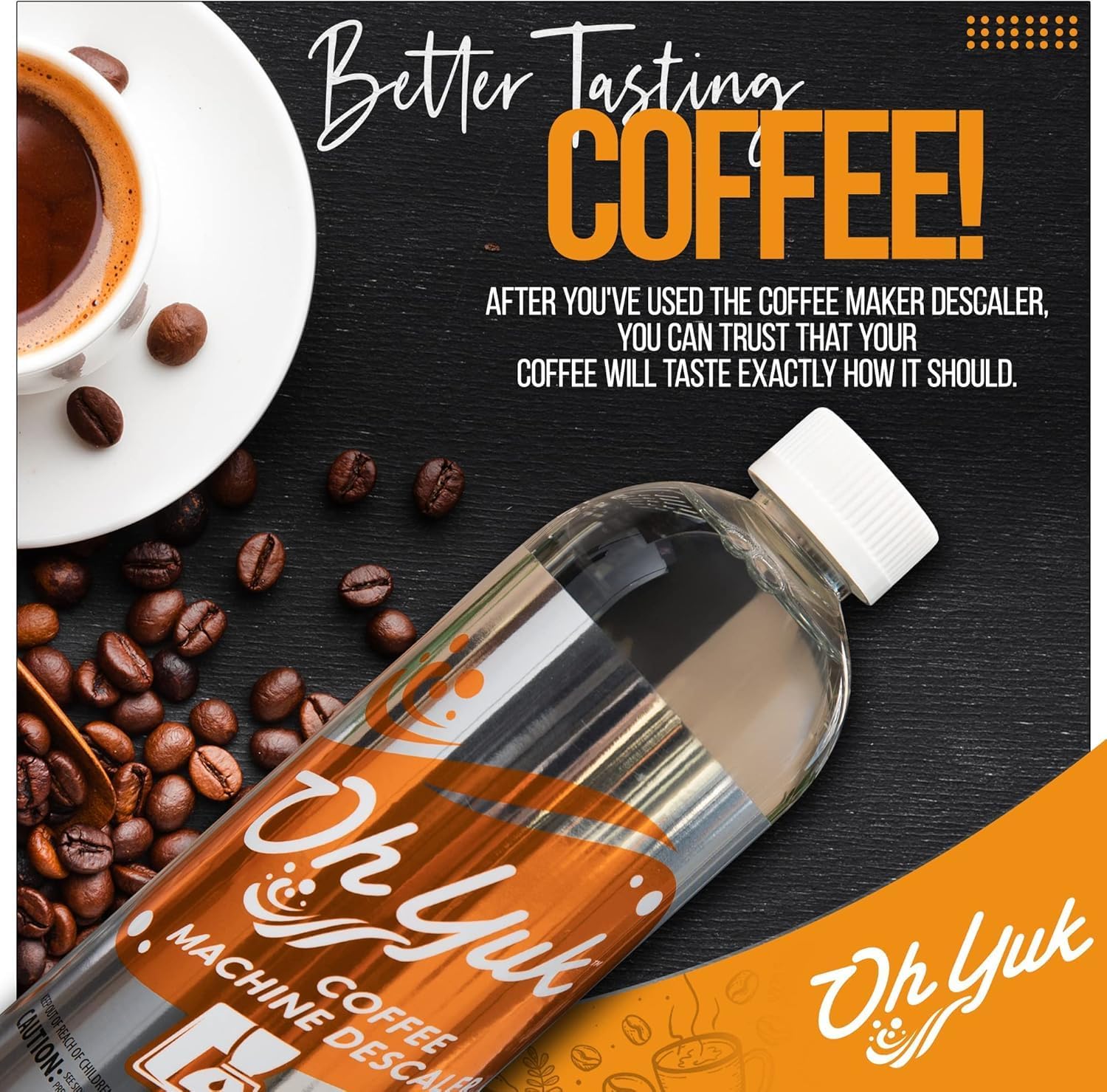 Oh Yuk Coffee Machine Descaler - Cleaning and Descaling Solution Universally Compatible for All Brands and Machine Types: Breville, Delonghi, Nespresso, Keurig - 16 oz (2) 16 Fl Oz (Pack of 2) image 3 of 7 B0DPY16GYK