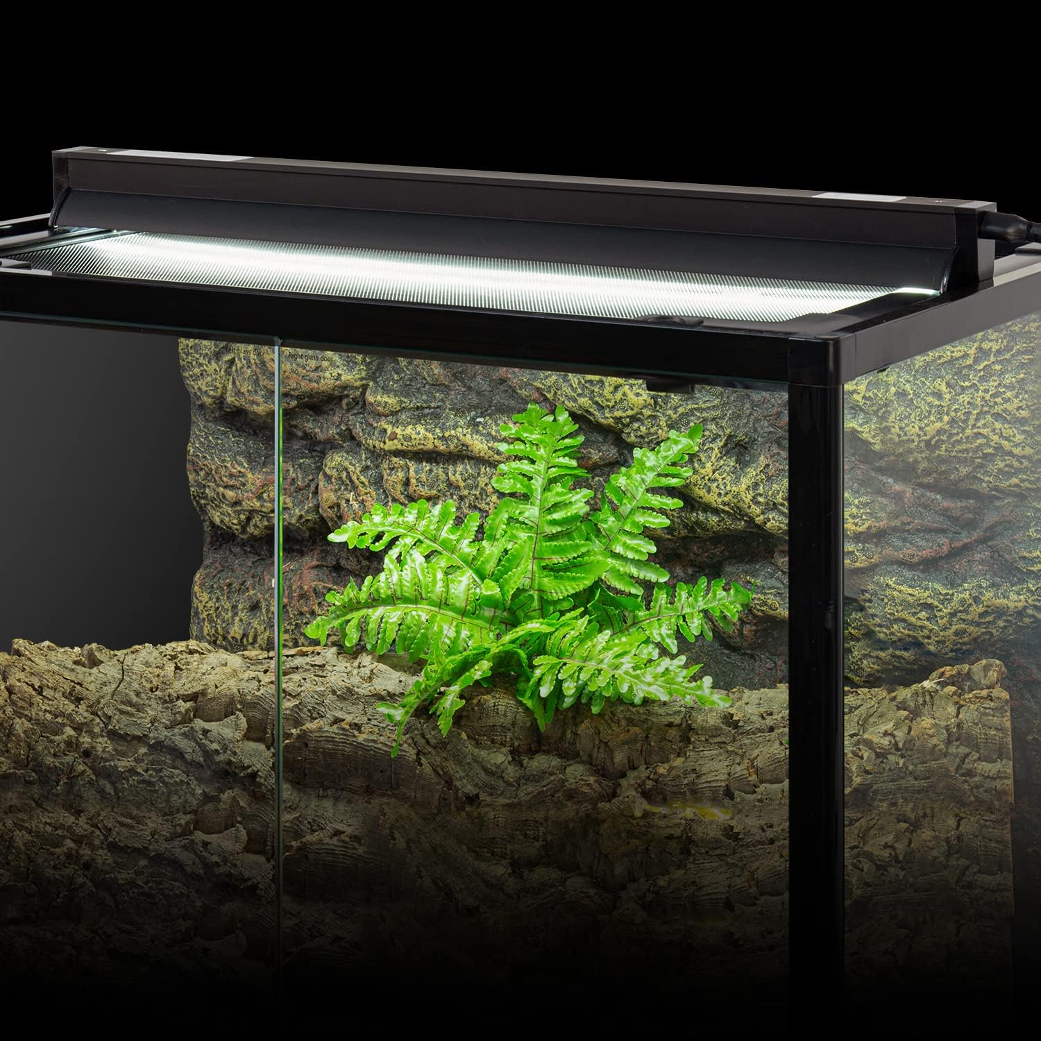REPTI ZOO 8W Reptile T5 HO UVB Lighting Combo Kit, 12" Light Fixture Reptile Terrarium Hood, with Detachable Curved Reflector and 5.0 UVB T5 Lamp Bulb, ETL certificated