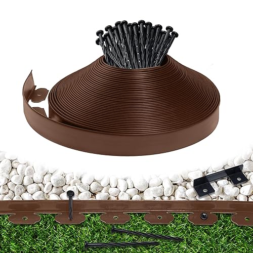 Garden Edging Border,Plastic Edging for Landscaping,Flower Bed, Paver and Lawn