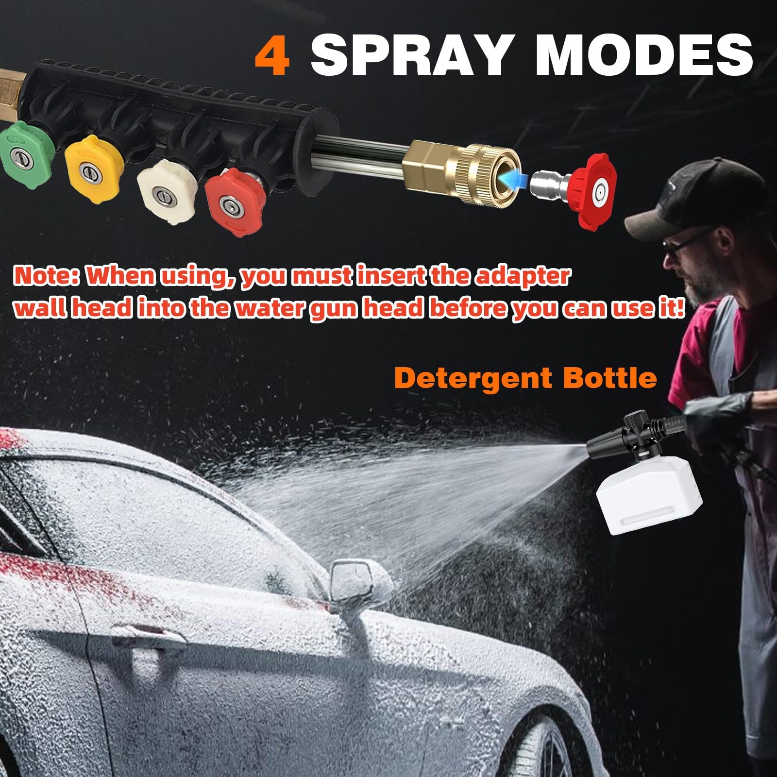 Hidrolimpiadora, presión: máx. 200 Bar, Caudal máx: 540 l/h Consumo 3000W | Automóviles Y Superficies Externas, pistola y manguera de alta presión, boquilla turbo, lanza pulverizadora