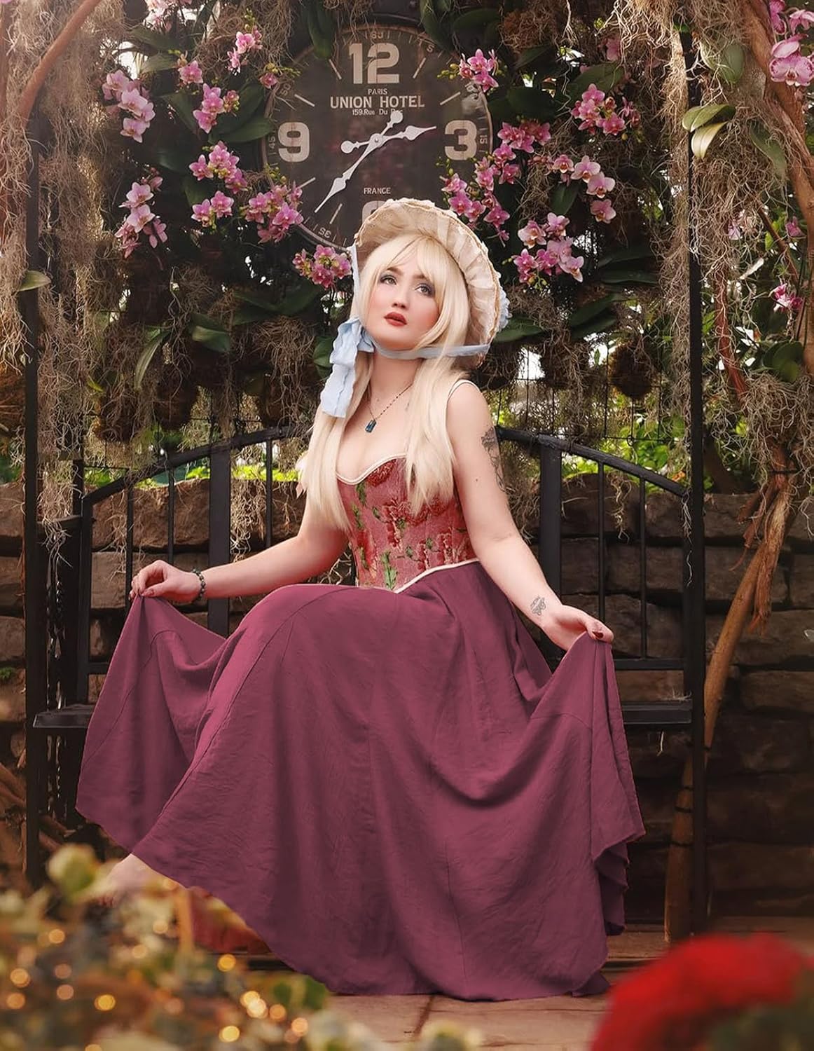 Scarlet Darkness Maxi Skirts for Women Long Flowy Boho Renaissance Skirt with Pockets - Image 4